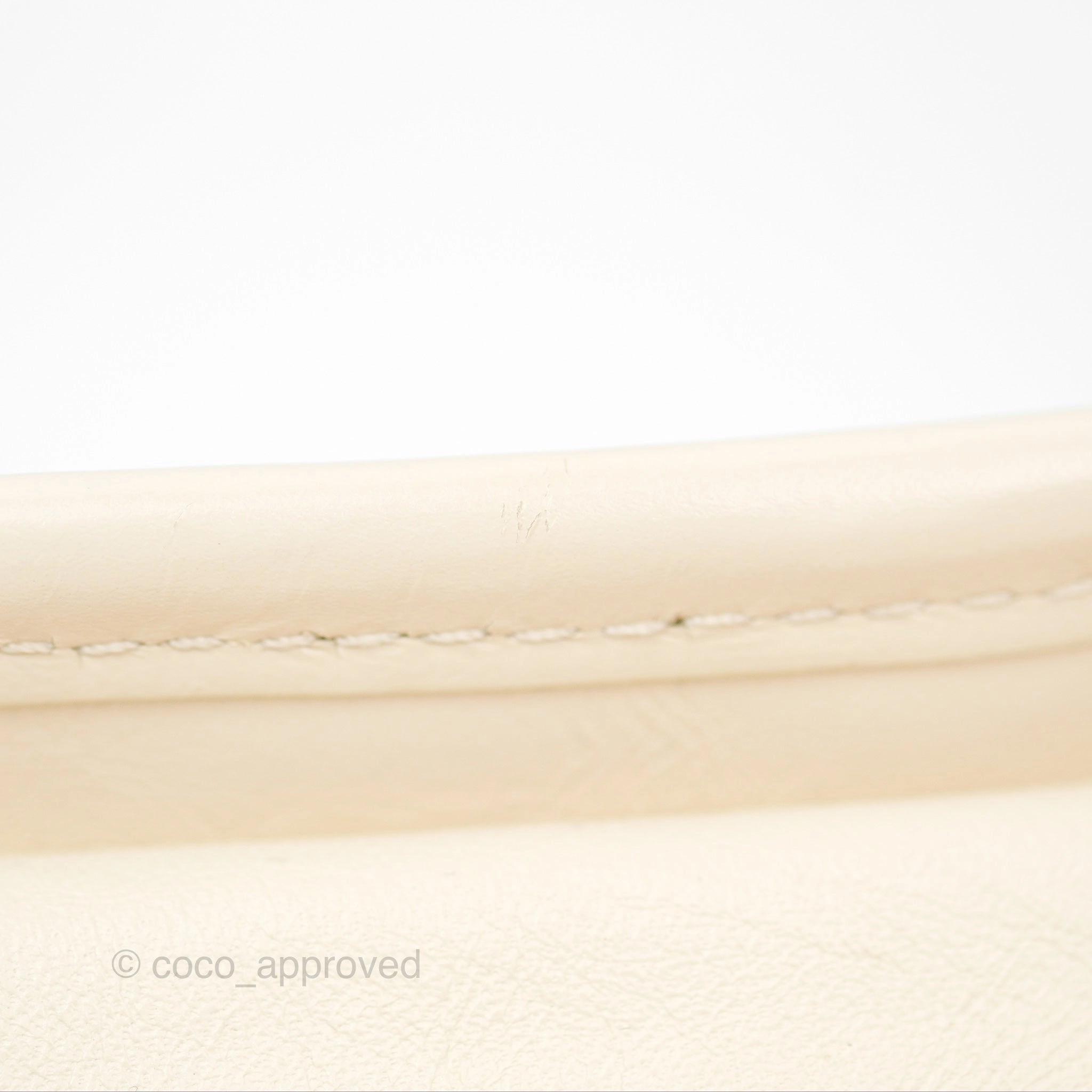Chanel Small Gabrielle Hobo Chevron Ivory Beige Aged Calfskin