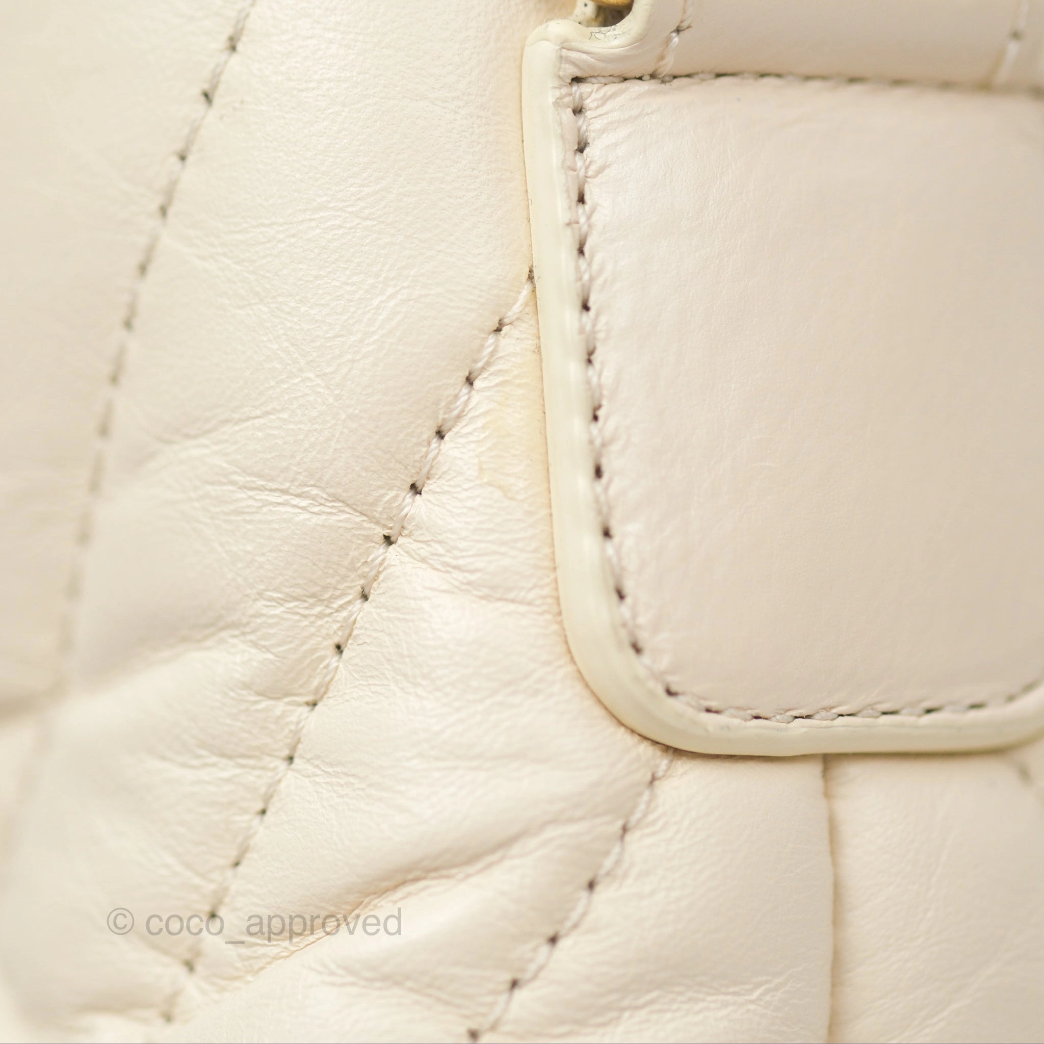 Chanel Small Gabrielle Hobo Chevron Ivory Beige Aged Calfskin