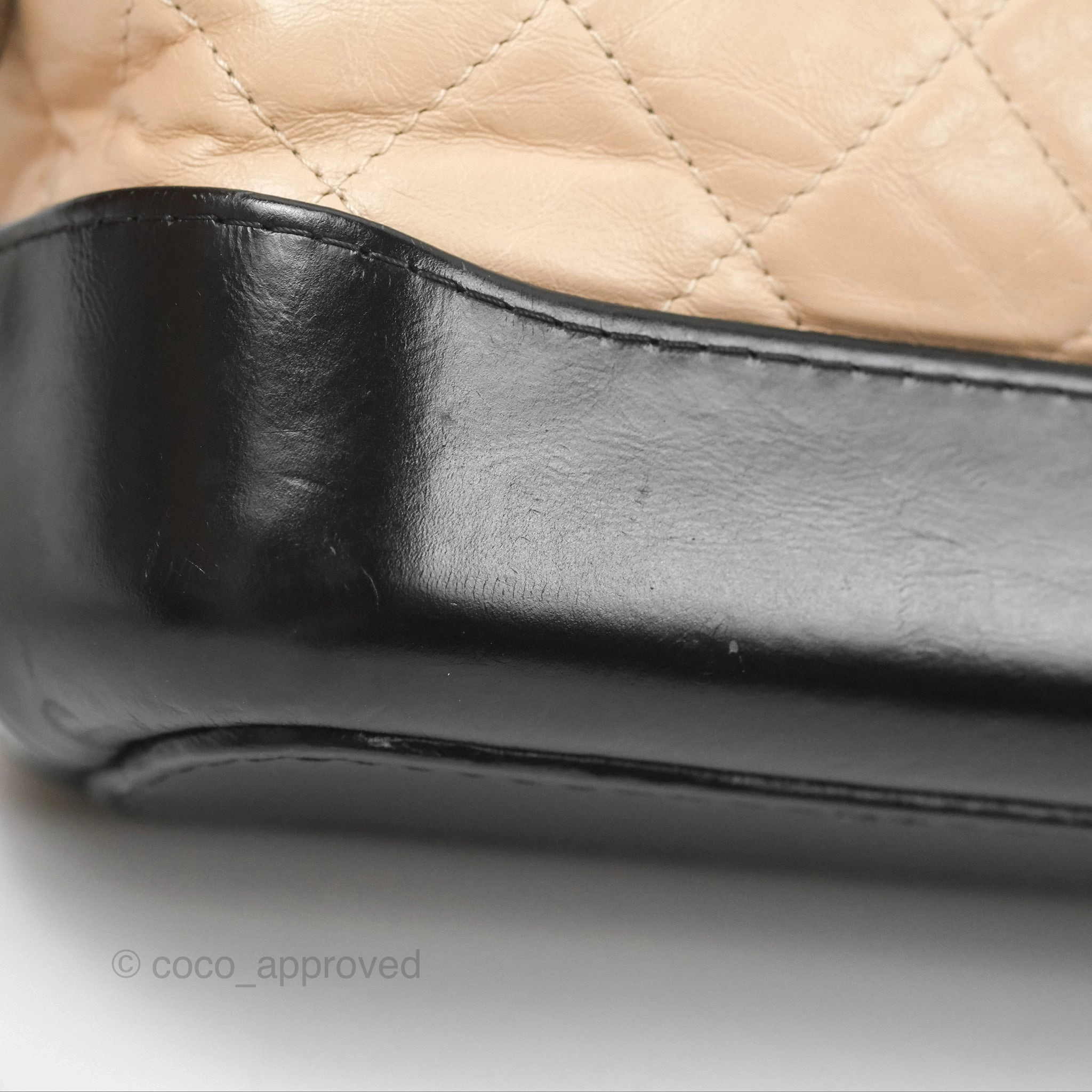 Chanel Small Gabrielle Hobo Quilted Beige Back Aged Calfskin