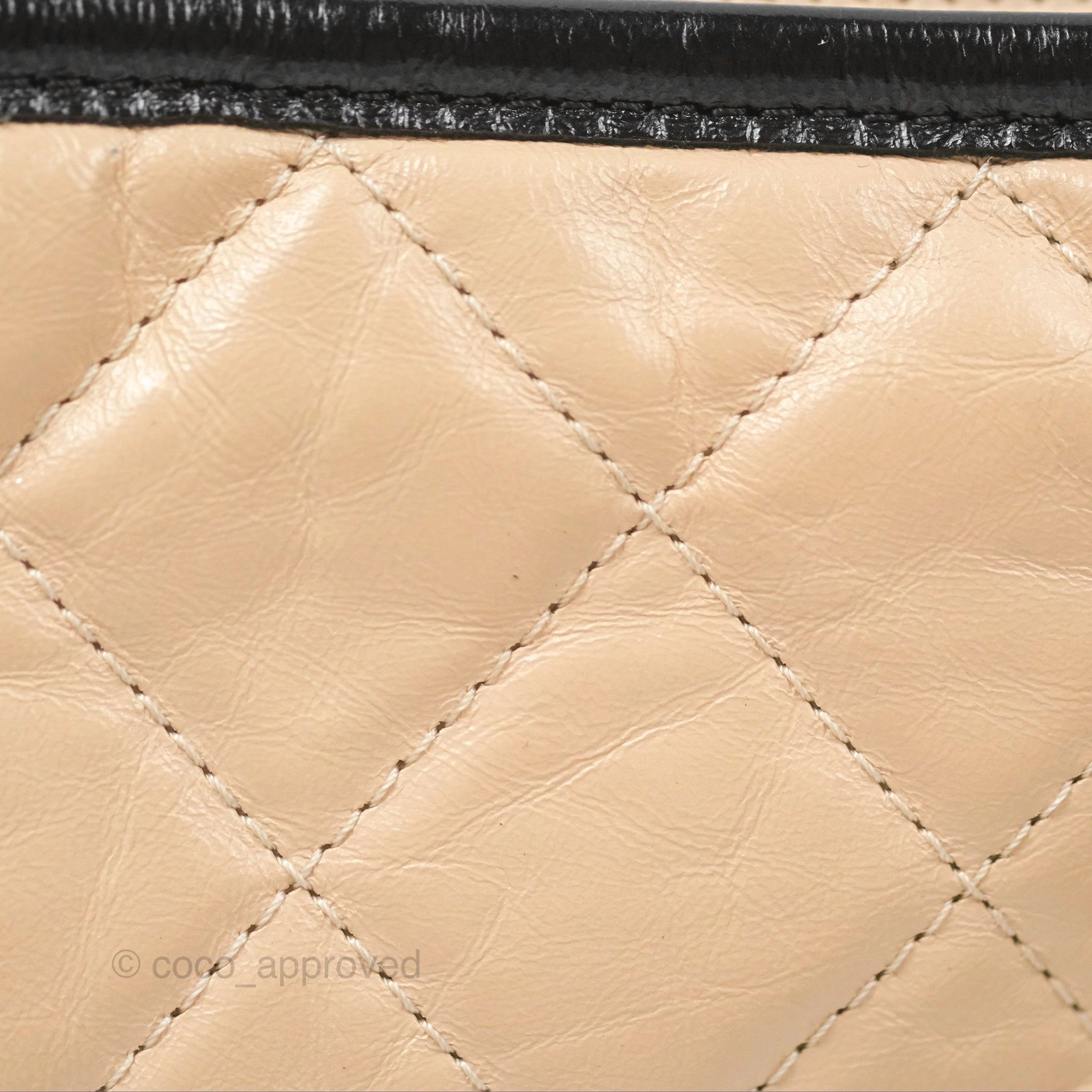 Chanel Small Gabrielle Hobo Quilted Beige Back Aged Calfskin