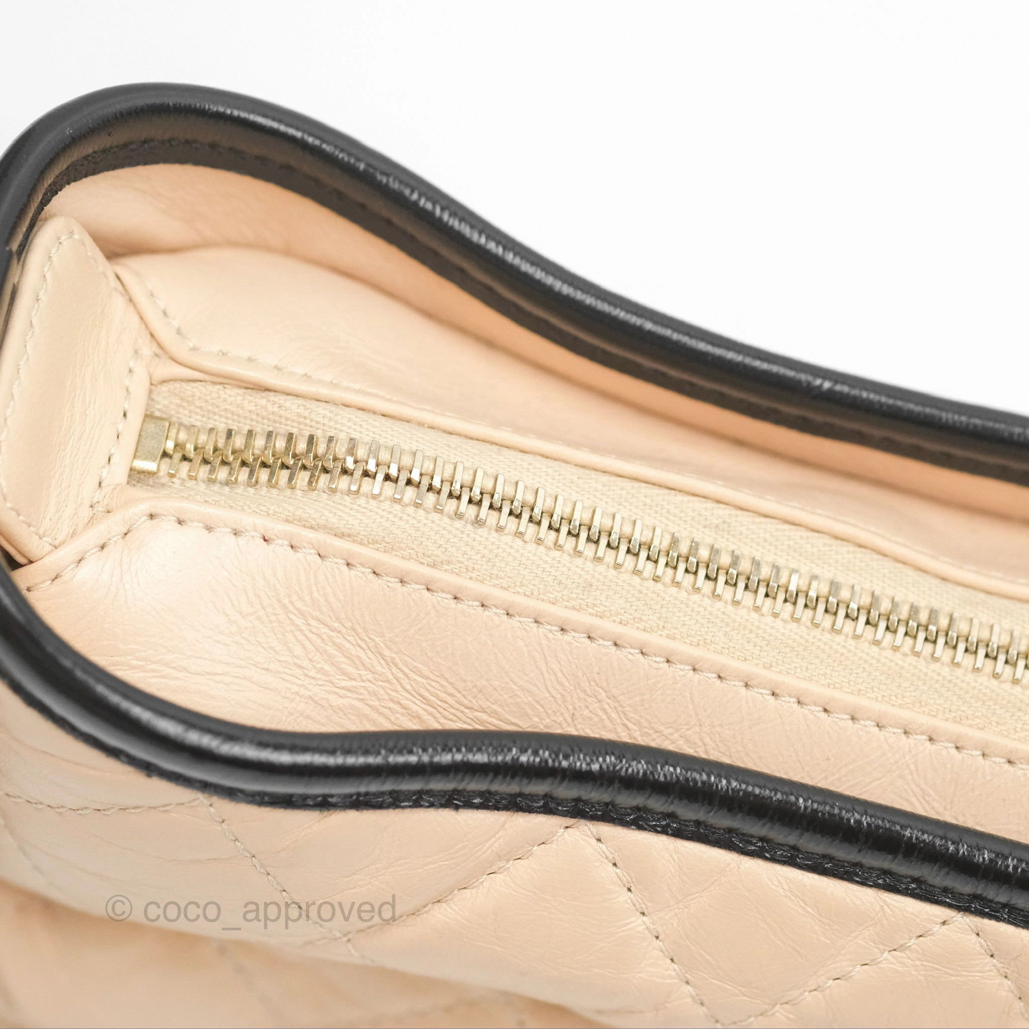 Chanel Small Gabrielle Hobo Quilted Beige Back Aged Calfskin