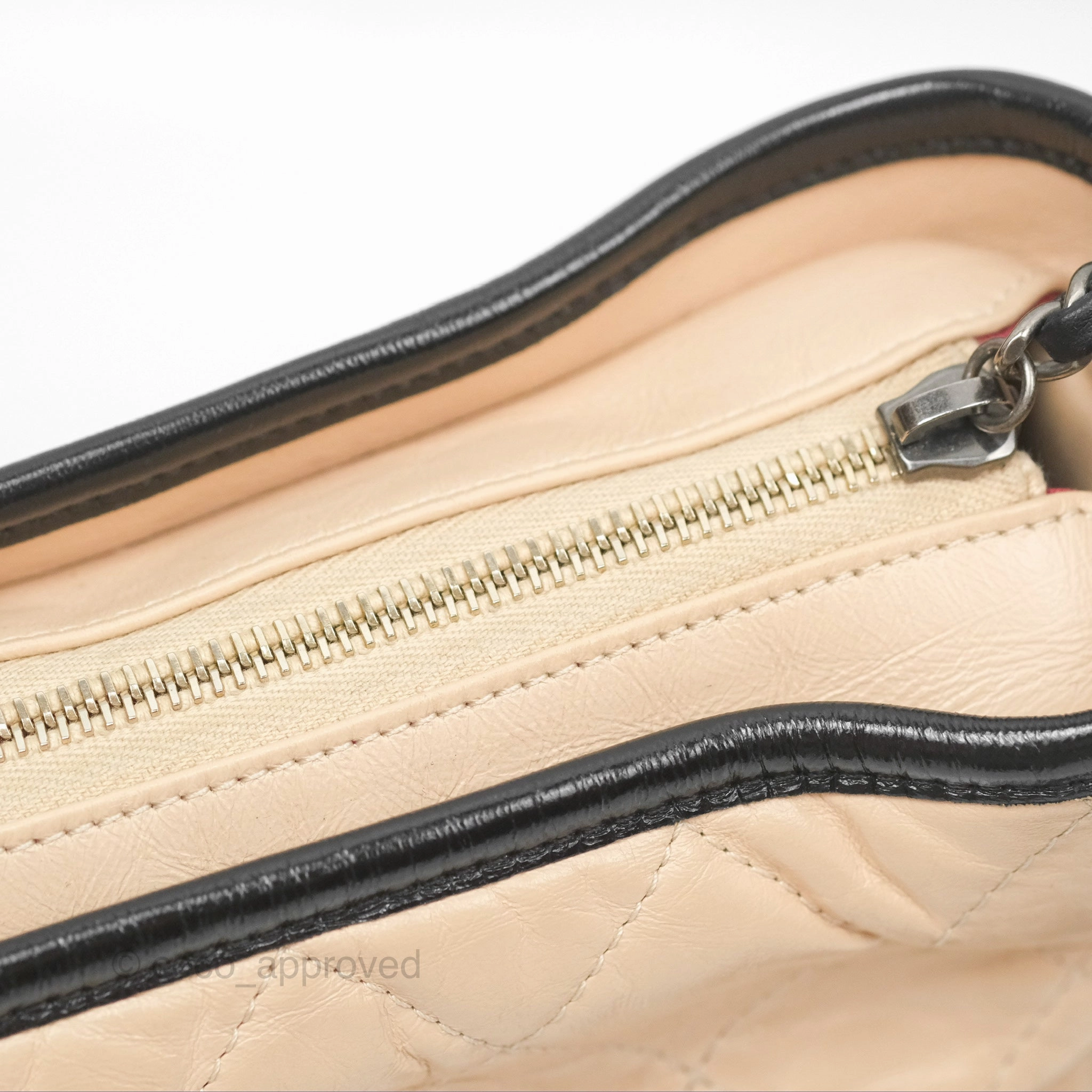 Chanel Small Gabrielle Hobo Quilted Beige Back Aged Calfskin