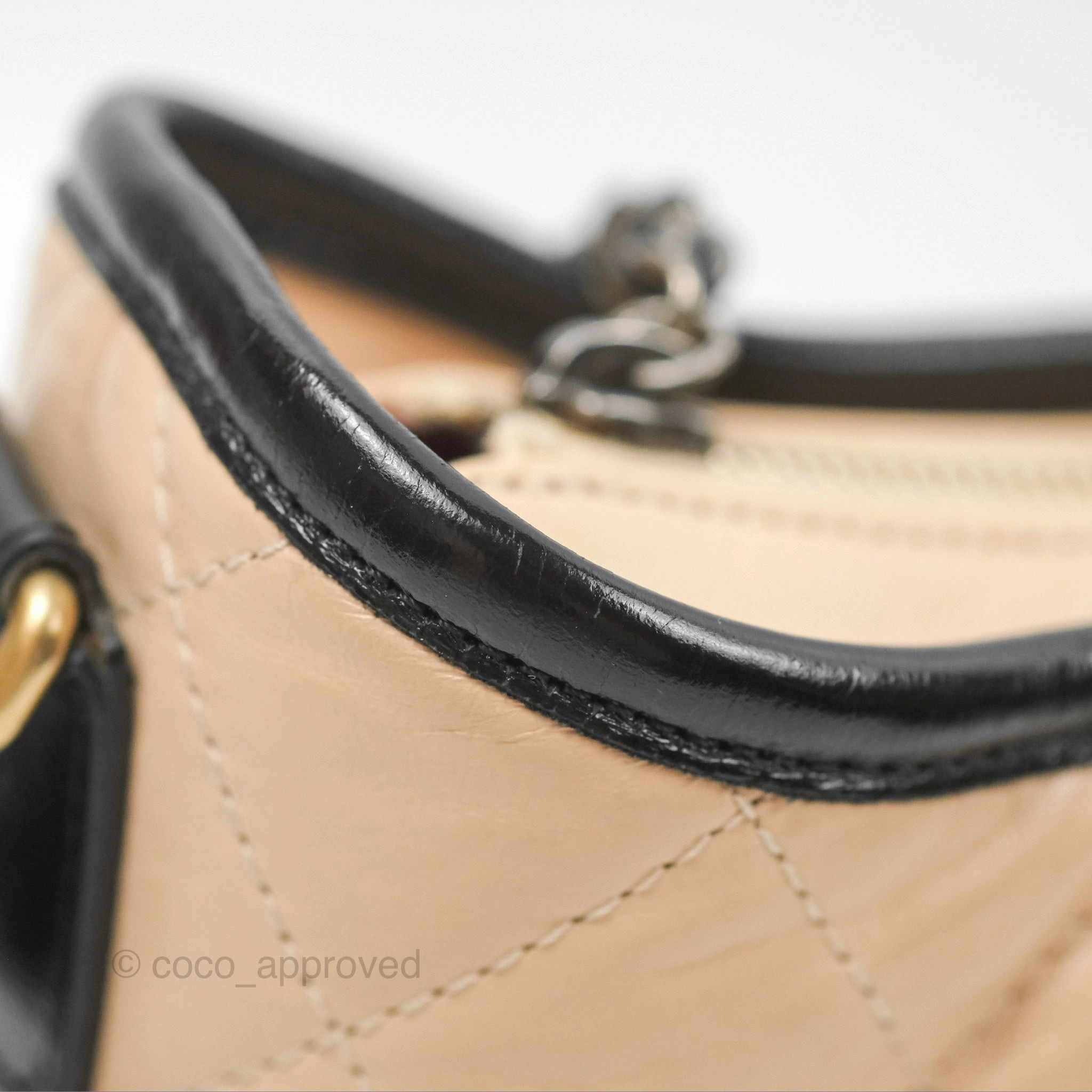 Chanel Small Gabrielle Hobo Quilted Beige Back Aged Calfskin