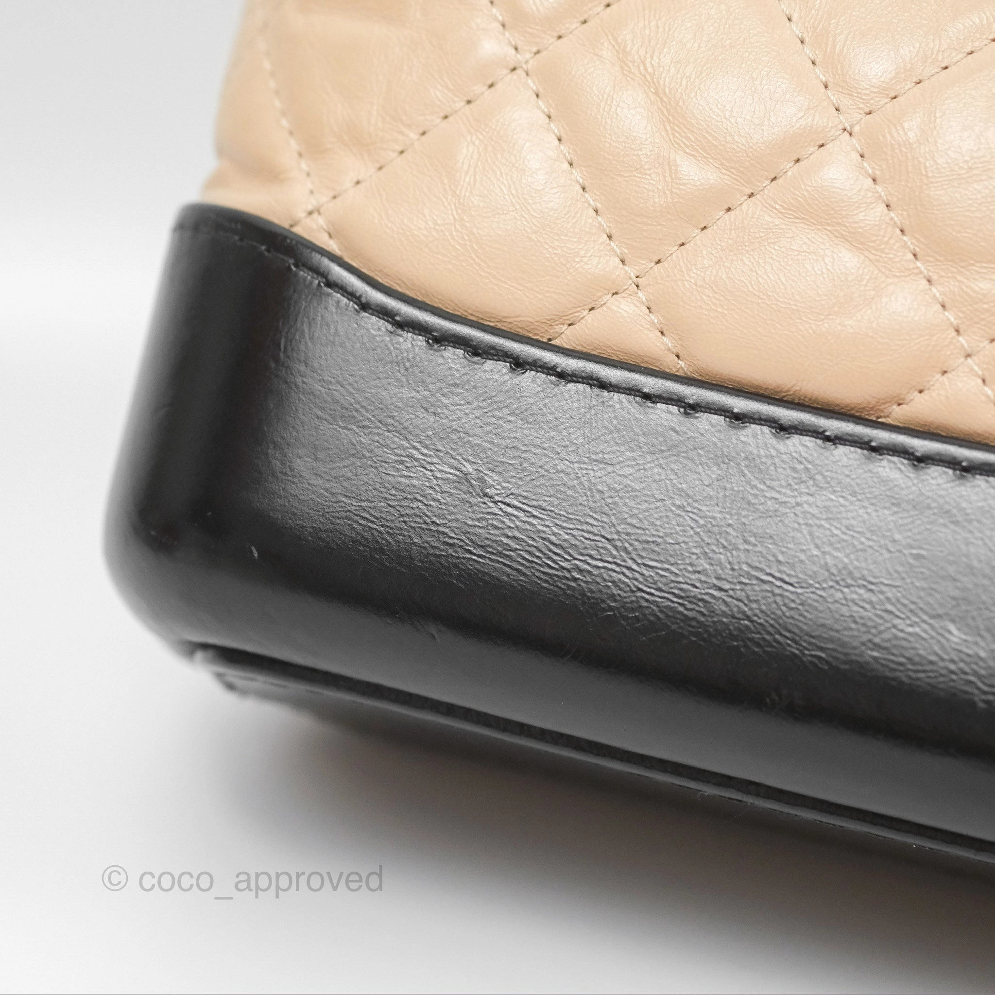 Chanel Small Gabrielle Hobo Quilted Beige Back Aged Calfskin