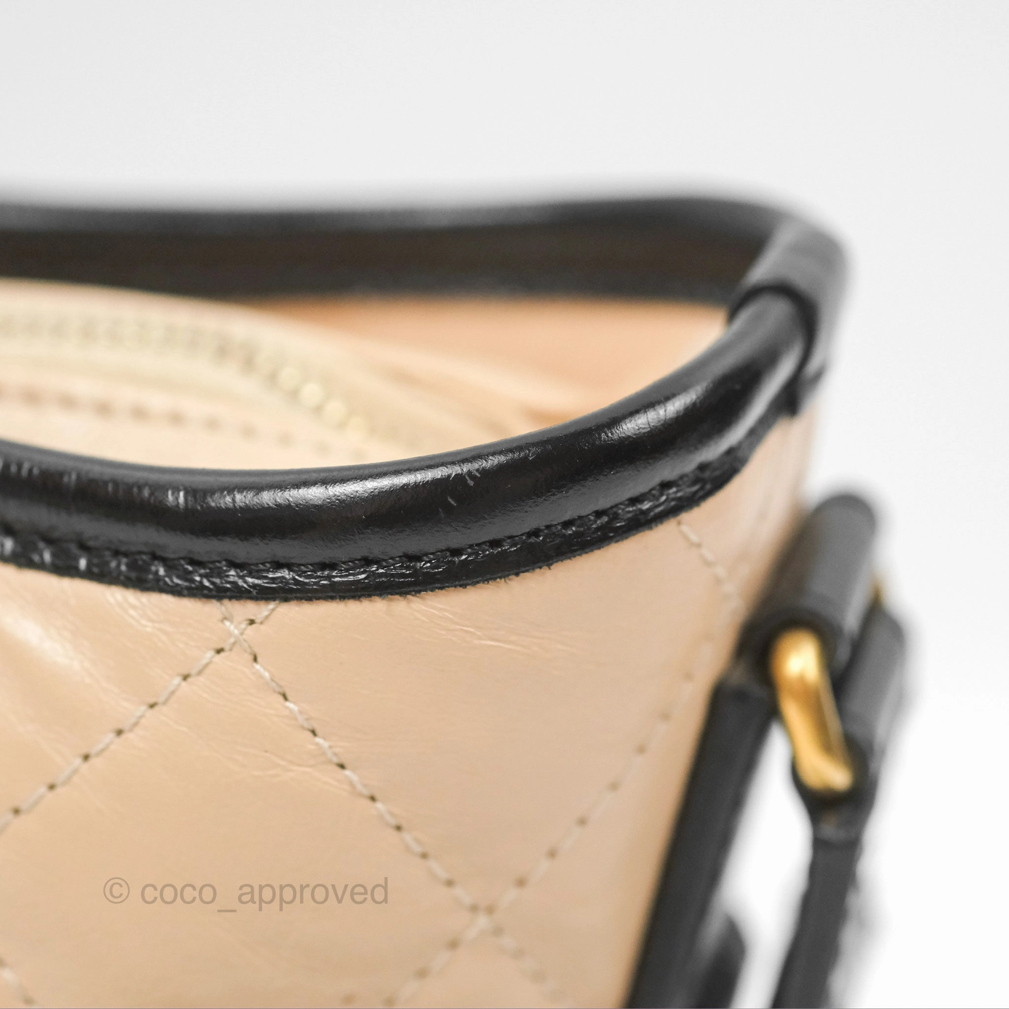 Chanel Small Gabrielle Hobo Quilted Beige Back Aged Calfskin