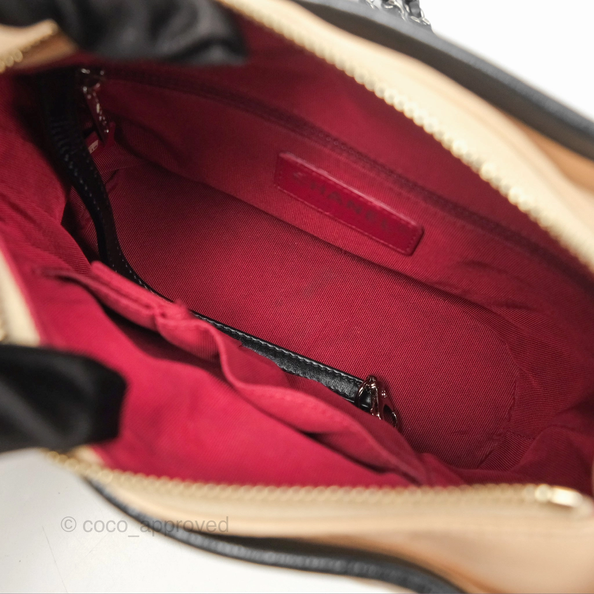 Chanel Small Gabrielle Hobo Quilted Beige Back Aged Calfskin