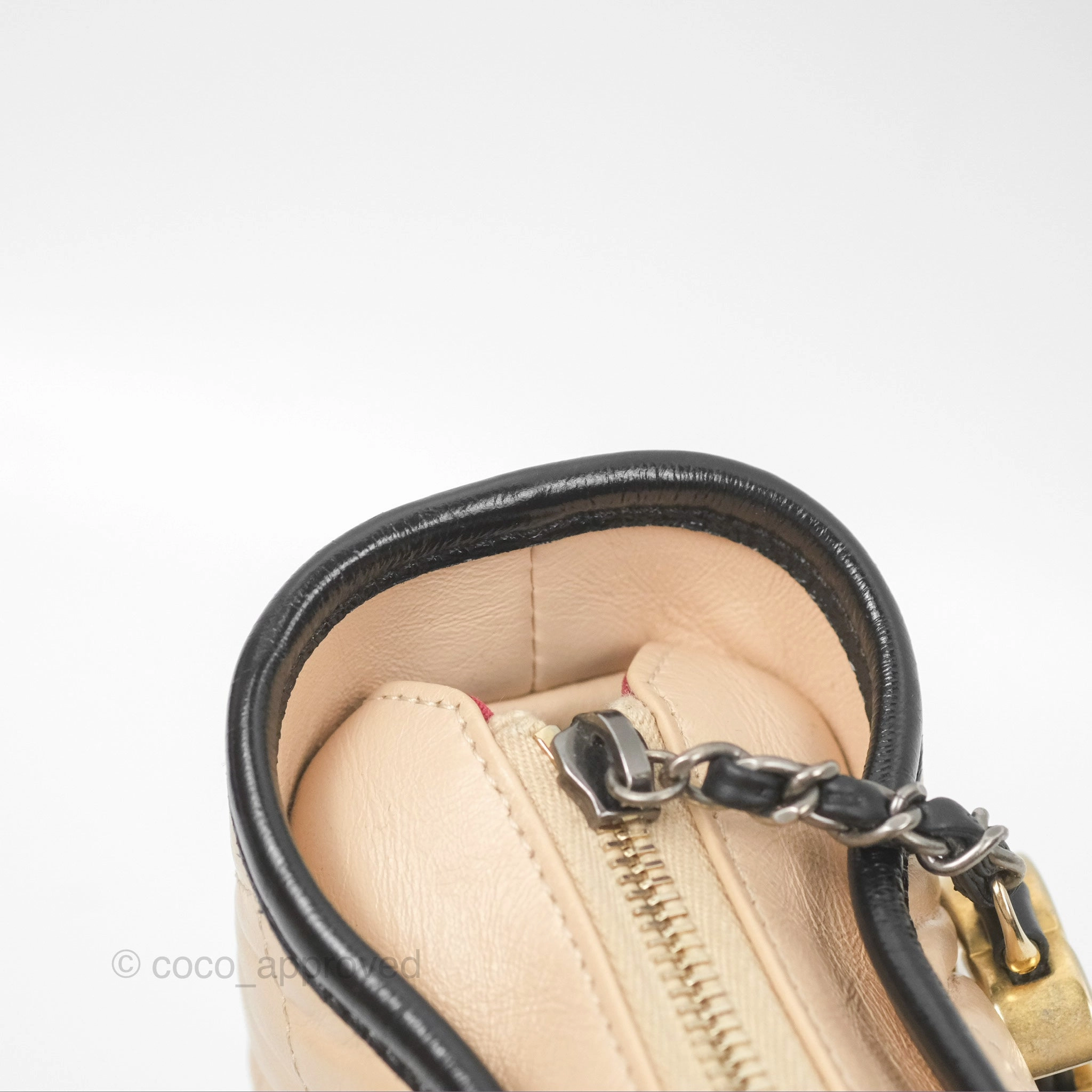 Chanel Small Gabrielle Hobo Quilted Beige Back Aged Calfskin