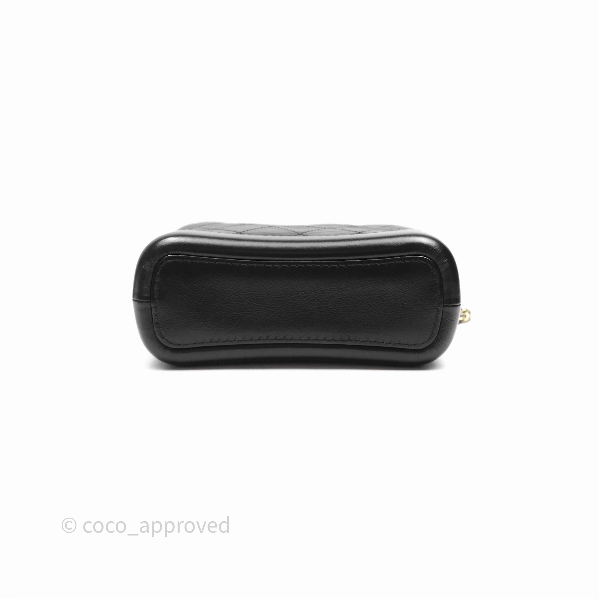 Chanel Small Gabrielle Hobo Quilted Black Aged Calfskin