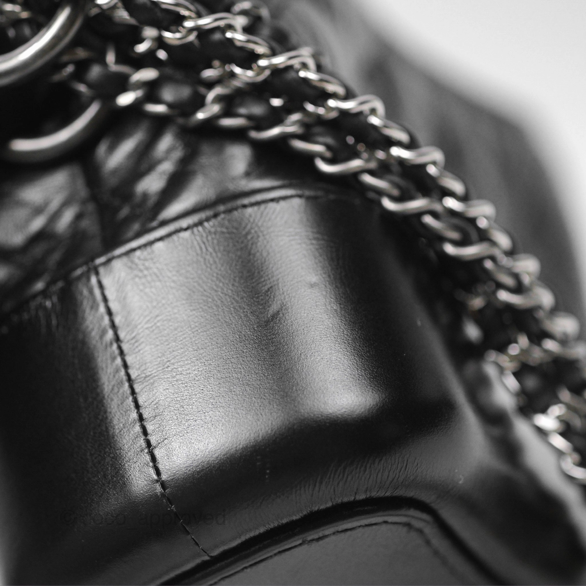 Chanel Small Gabrielle Hobo Quilted Black Aged Calfskin
