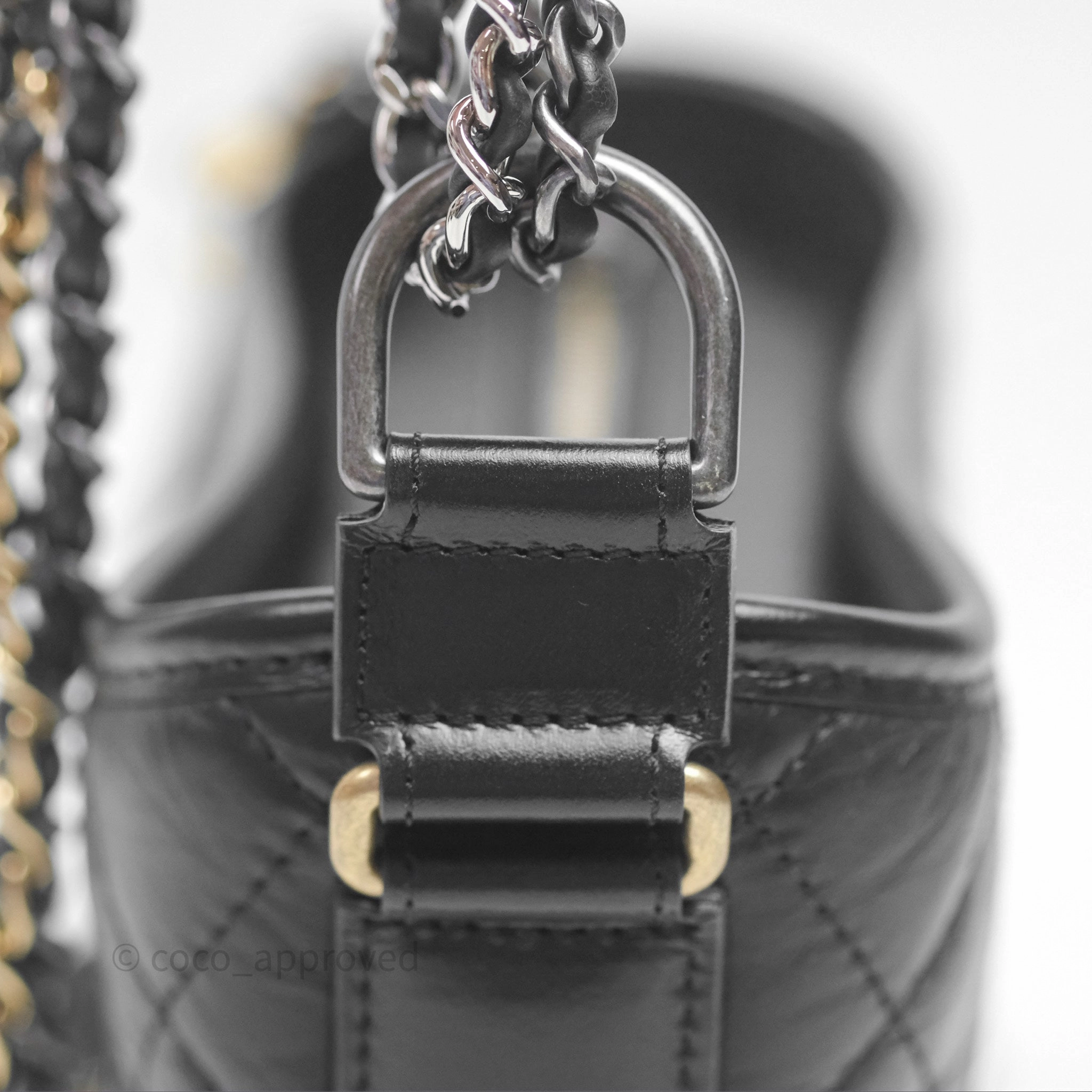 Chanel Small Gabrielle Hobo Quilted Black Aged Calfskin
