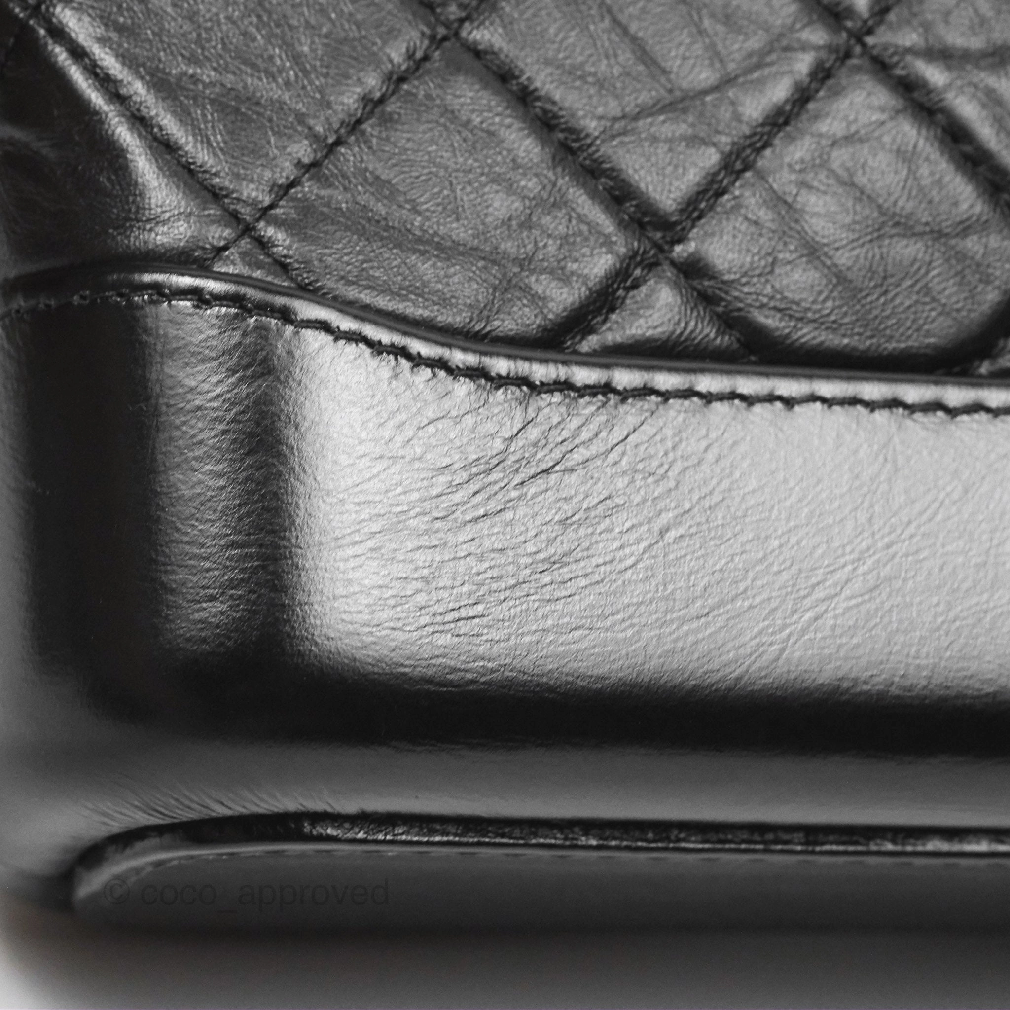 Chanel Small Gabrielle Hobo Quilted Black Aged Calfskin