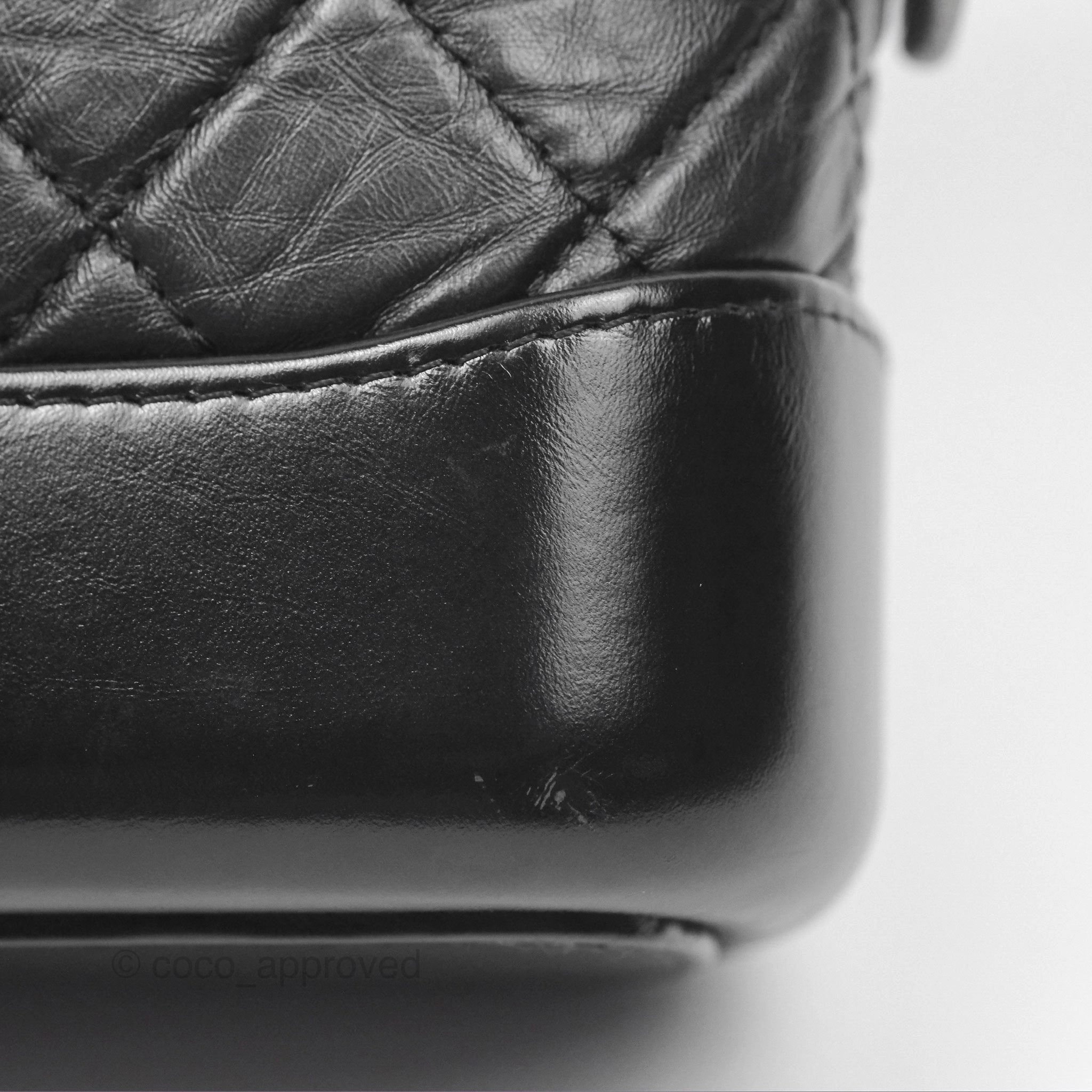 Chanel Small Gabrielle Hobo Quilted Black Aged Calfskin