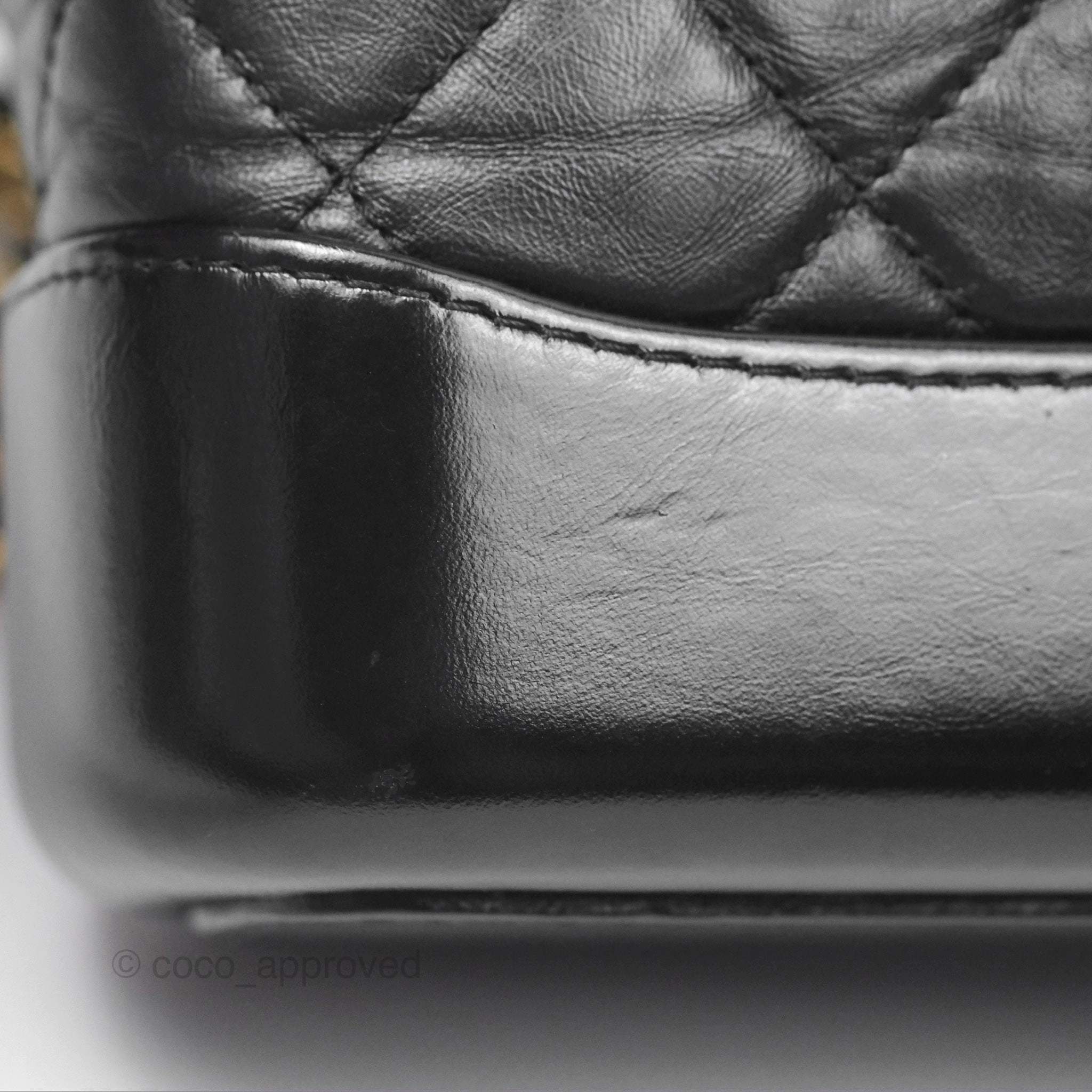 Chanel Small Gabrielle Hobo Quilted Black Aged Calfskin