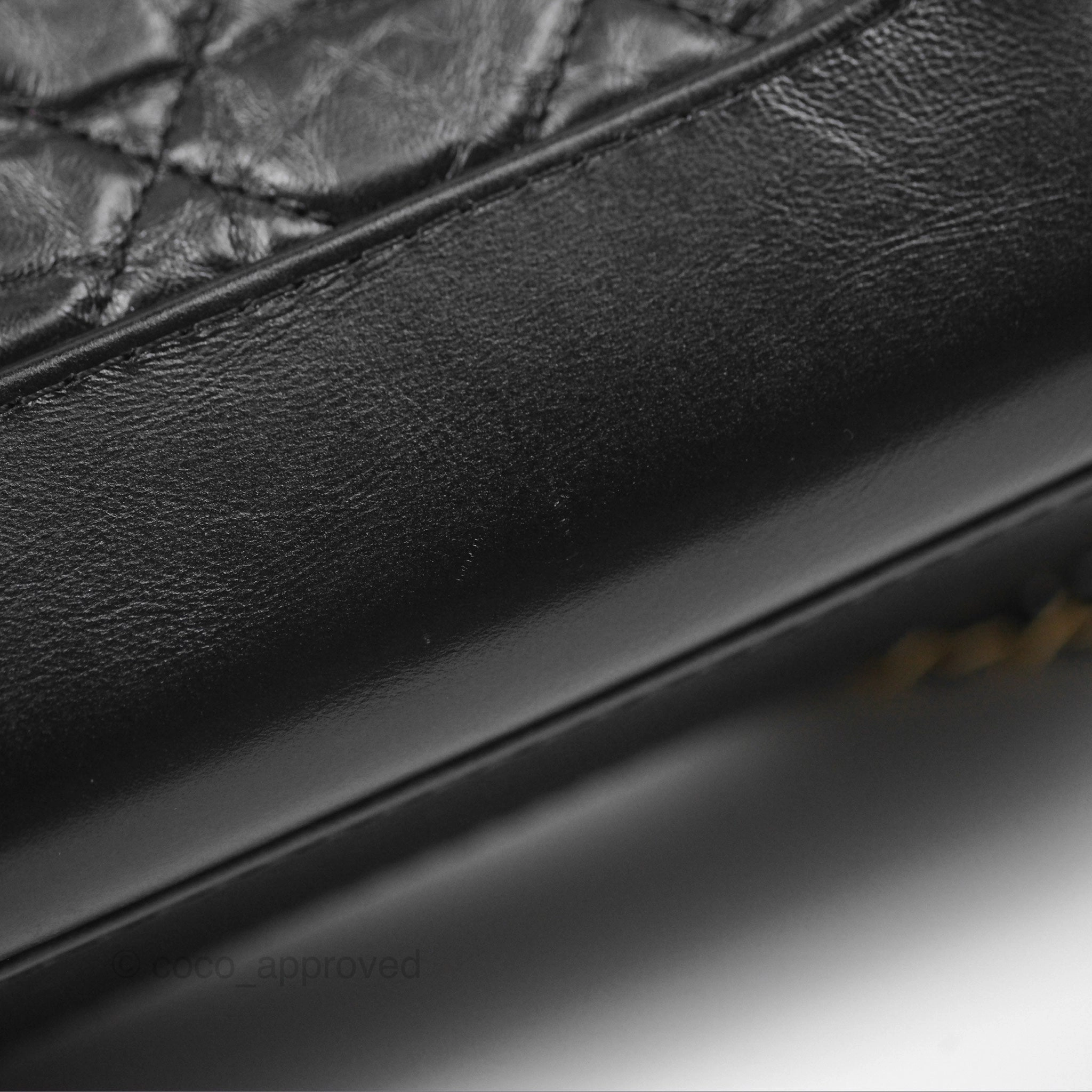 Chanel Small Gabrielle Hobo Quilted Black Aged Calfskin