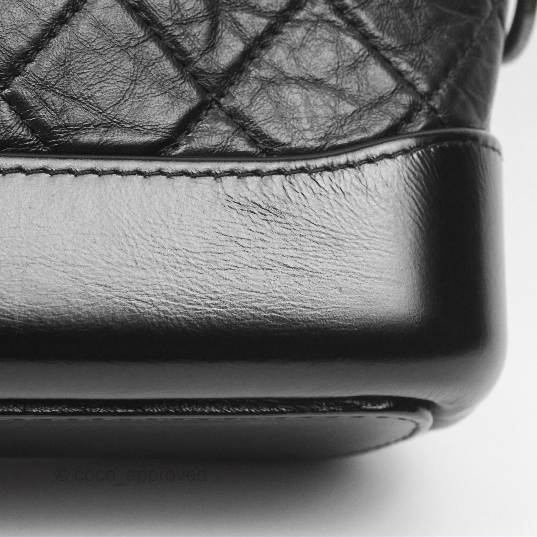 Chanel Small Gabrielle Hobo Quilted Black Aged Calfskin