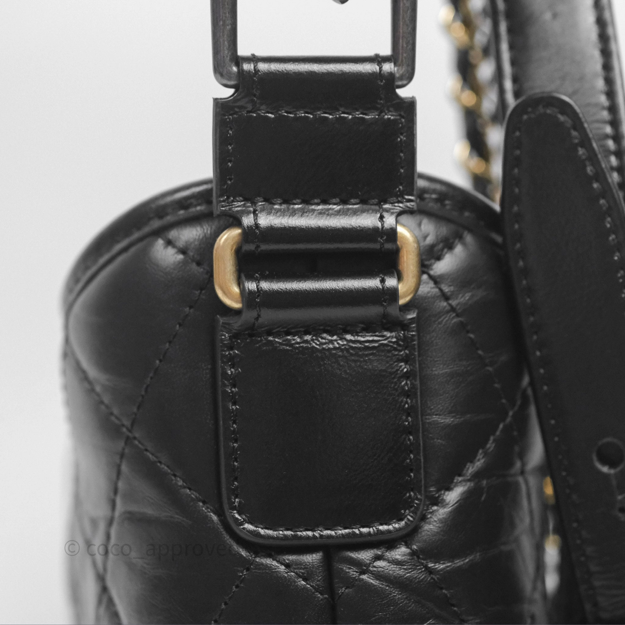 Chanel Small Gabrielle Hobo Quilted Black Aged Calfskin