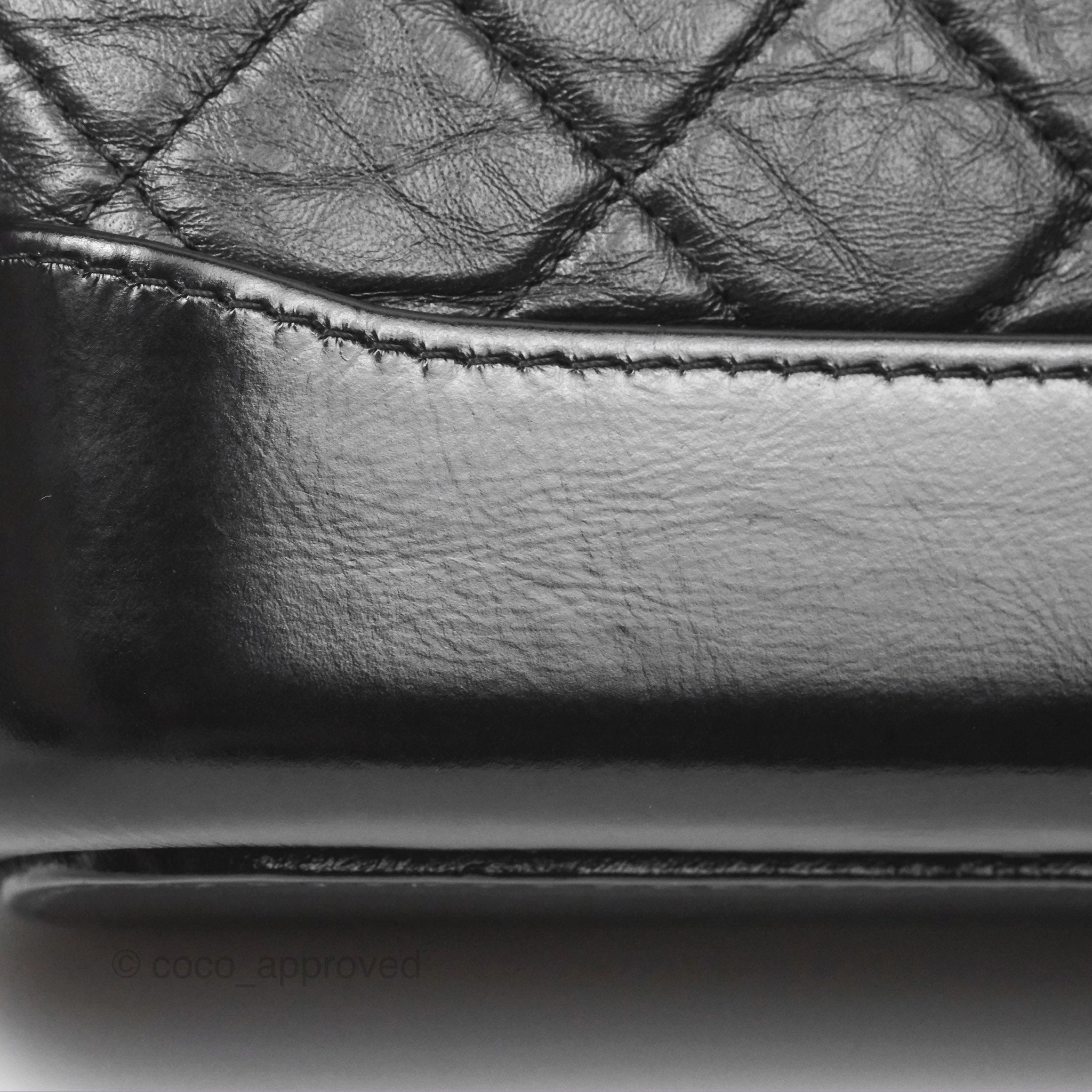 Chanel Small Gabrielle Hobo Quilted Black Aged Calfskin