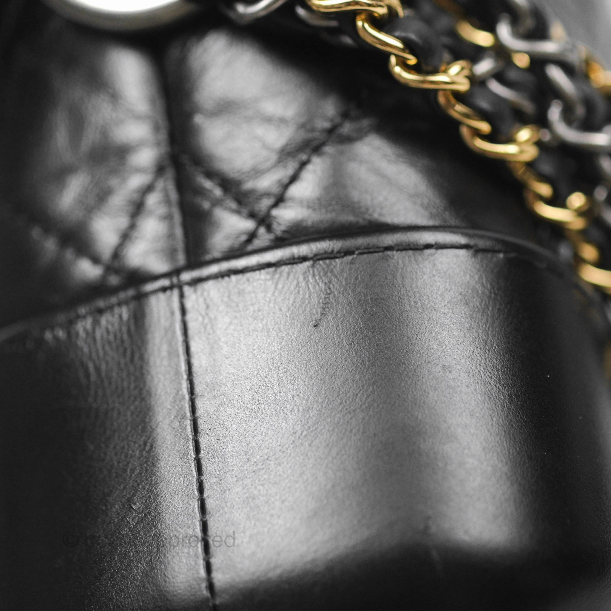 Chanel Small Gabrielle Hobo Quilted Black Aged Calfskin
