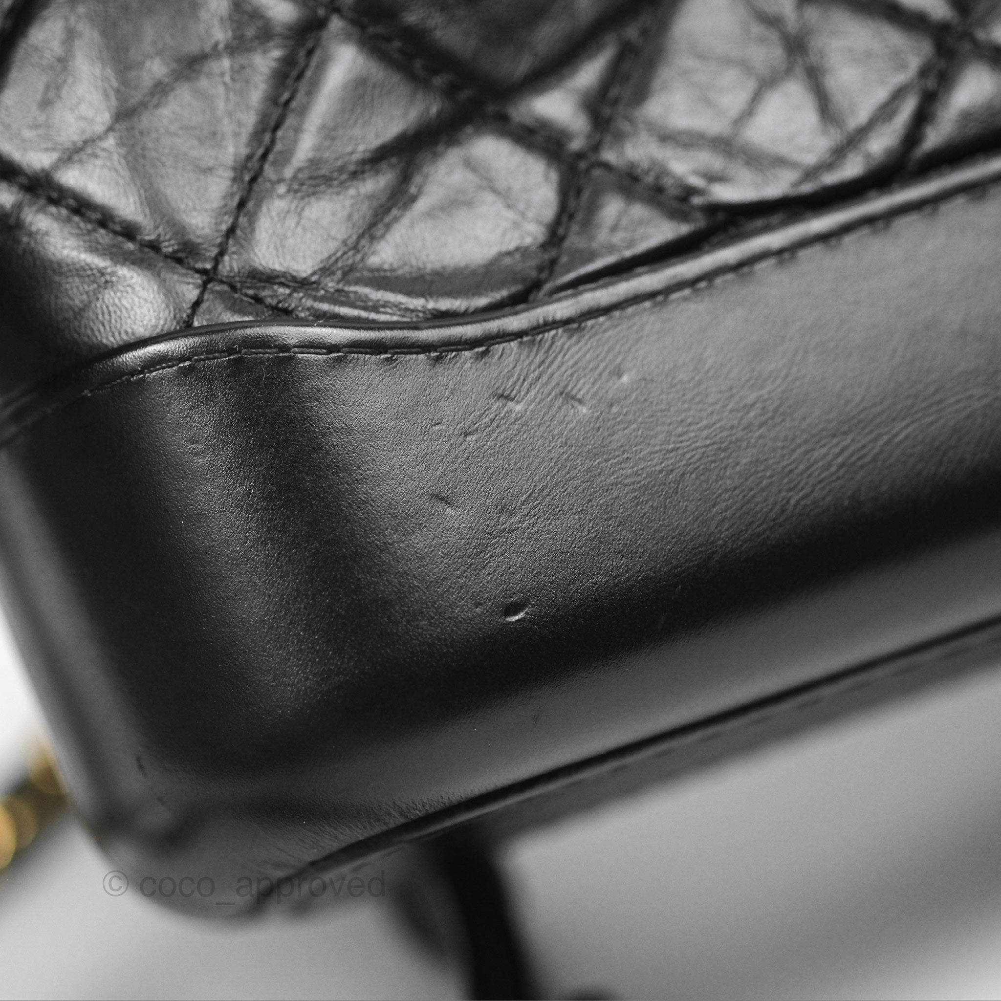 Chanel Small Gabrielle Hobo Quilted Black Aged Calfskin