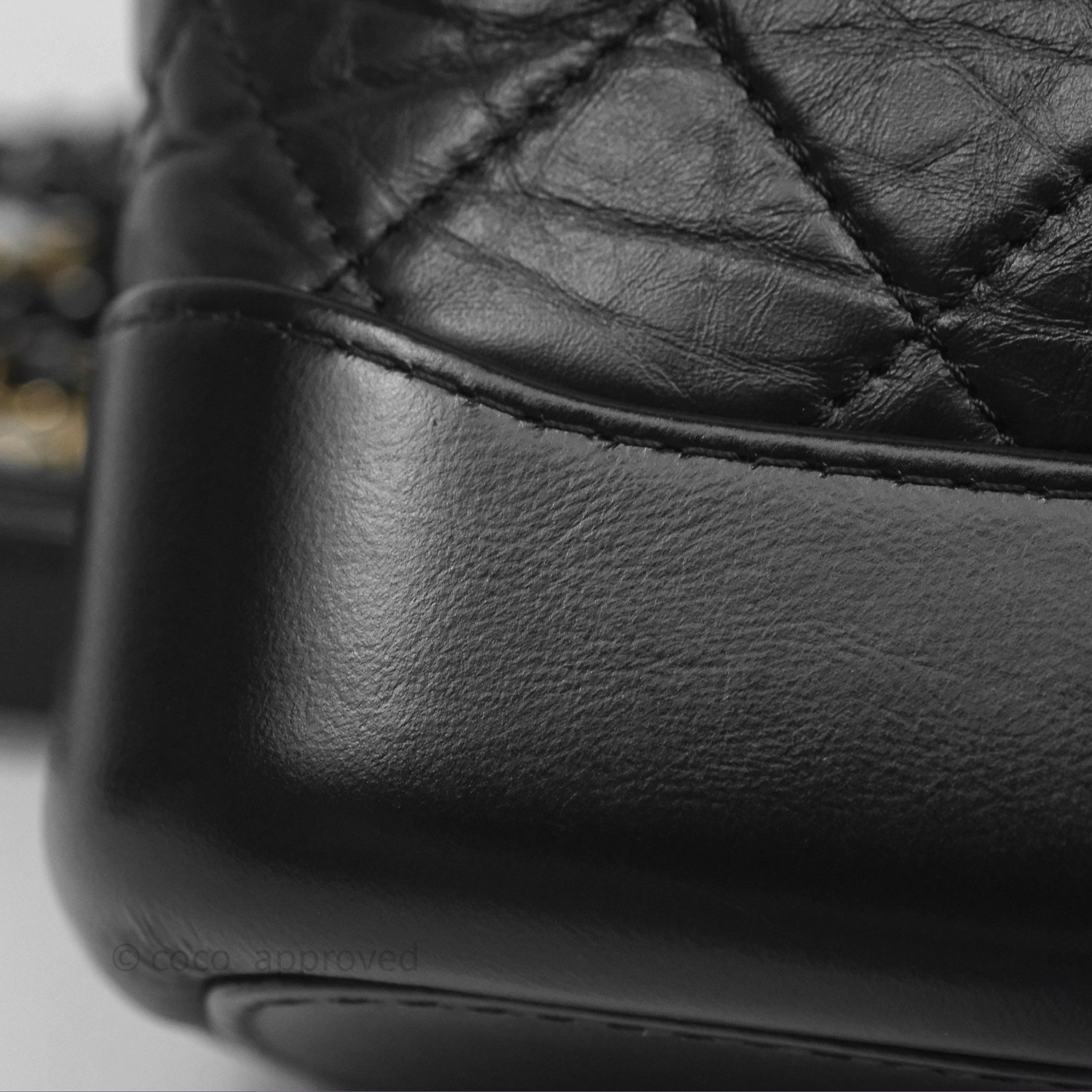 Chanel Small Gabrielle Hobo Quilted Black Aged Calfskin