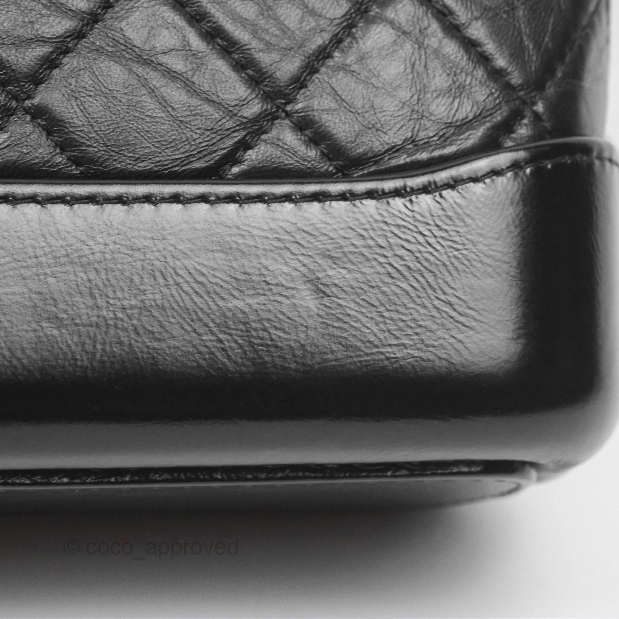 Chanel Small Gabrielle Hobo Quilted Black Aged Calfskin