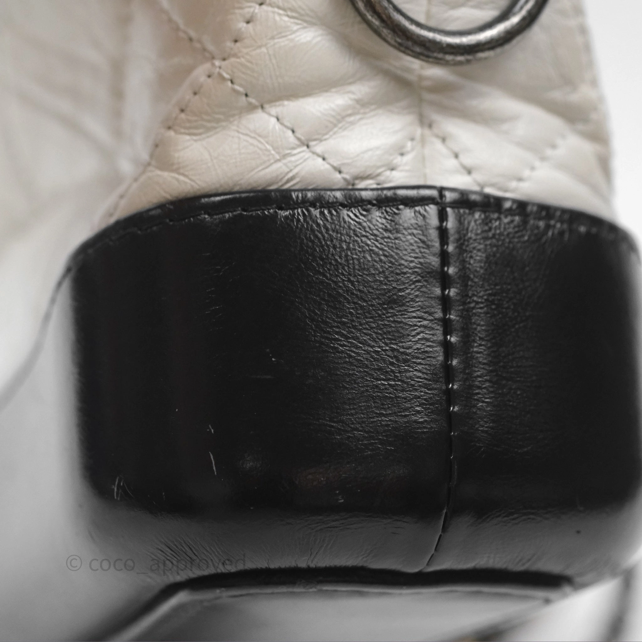 Chanel Small Gabrielle Hobo Quilted Black White Aged Calfskin