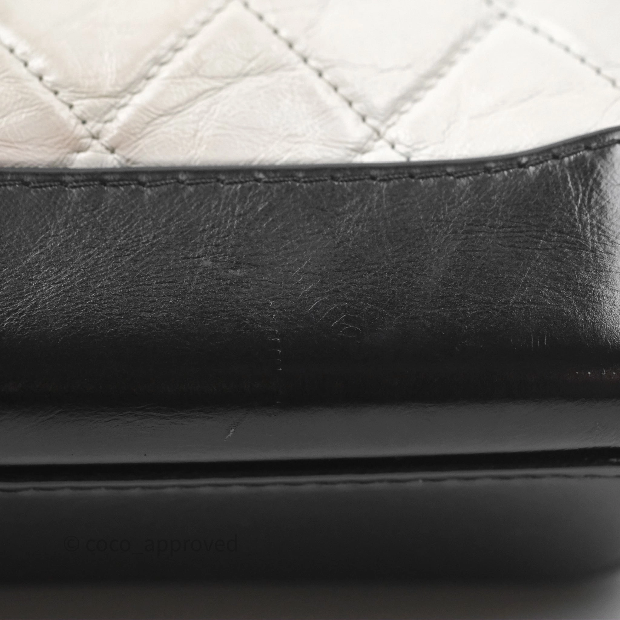 Chanel Small Gabrielle Hobo Quilted Black White Aged Calfskin