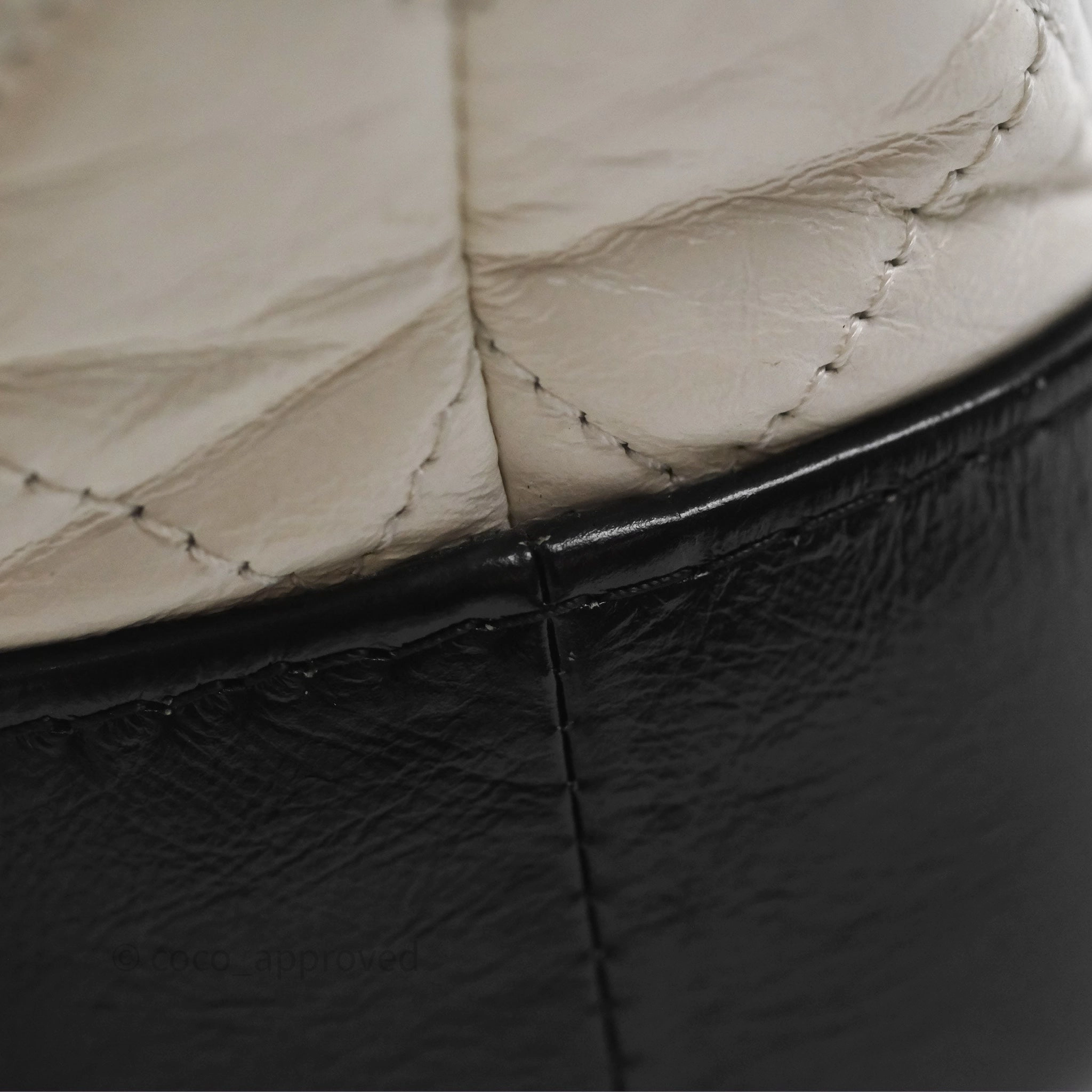 Chanel Small Gabrielle Hobo Quilted Black White Aged Calfskin