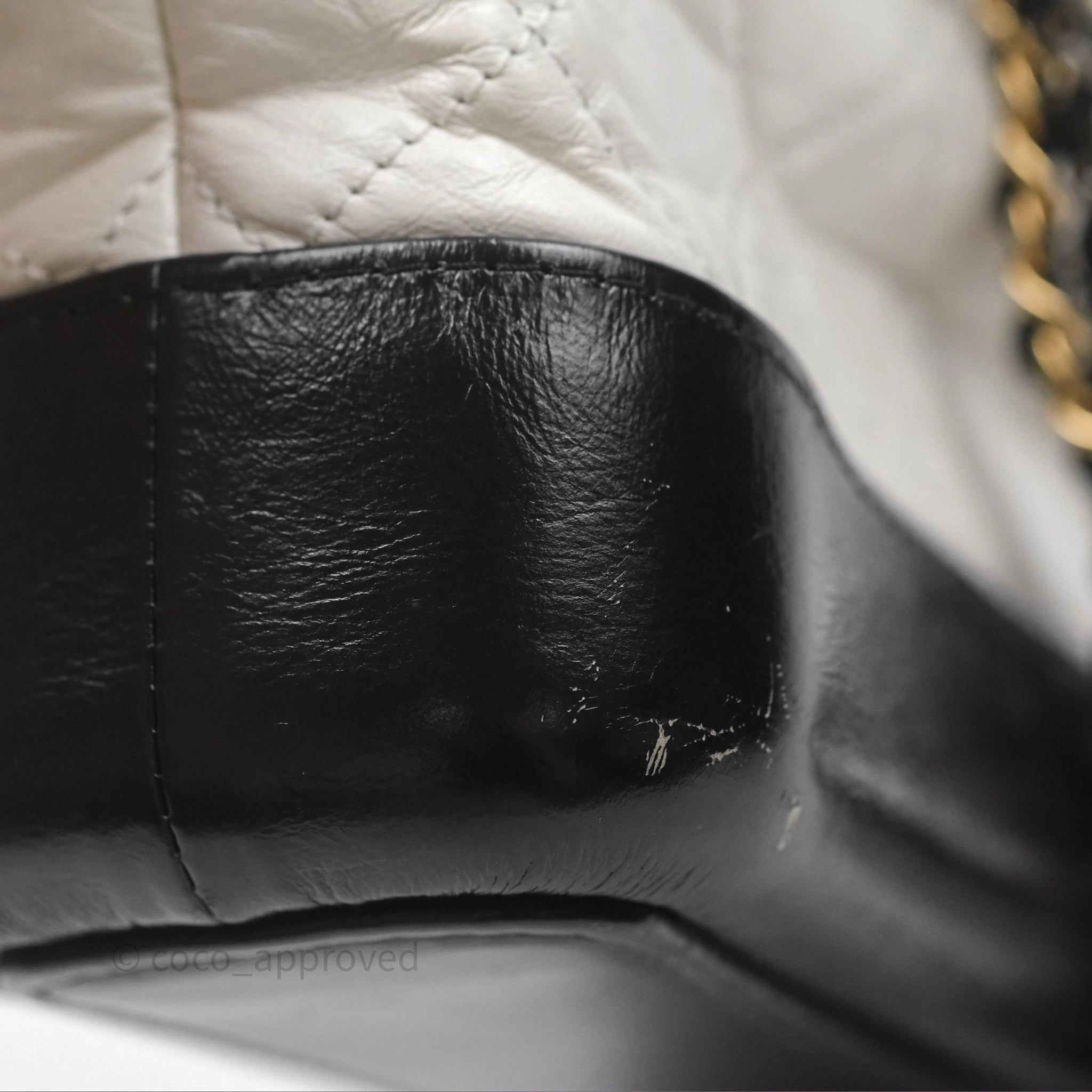 Chanel Small Gabrielle Hobo Quilted Black White Aged Calfskin