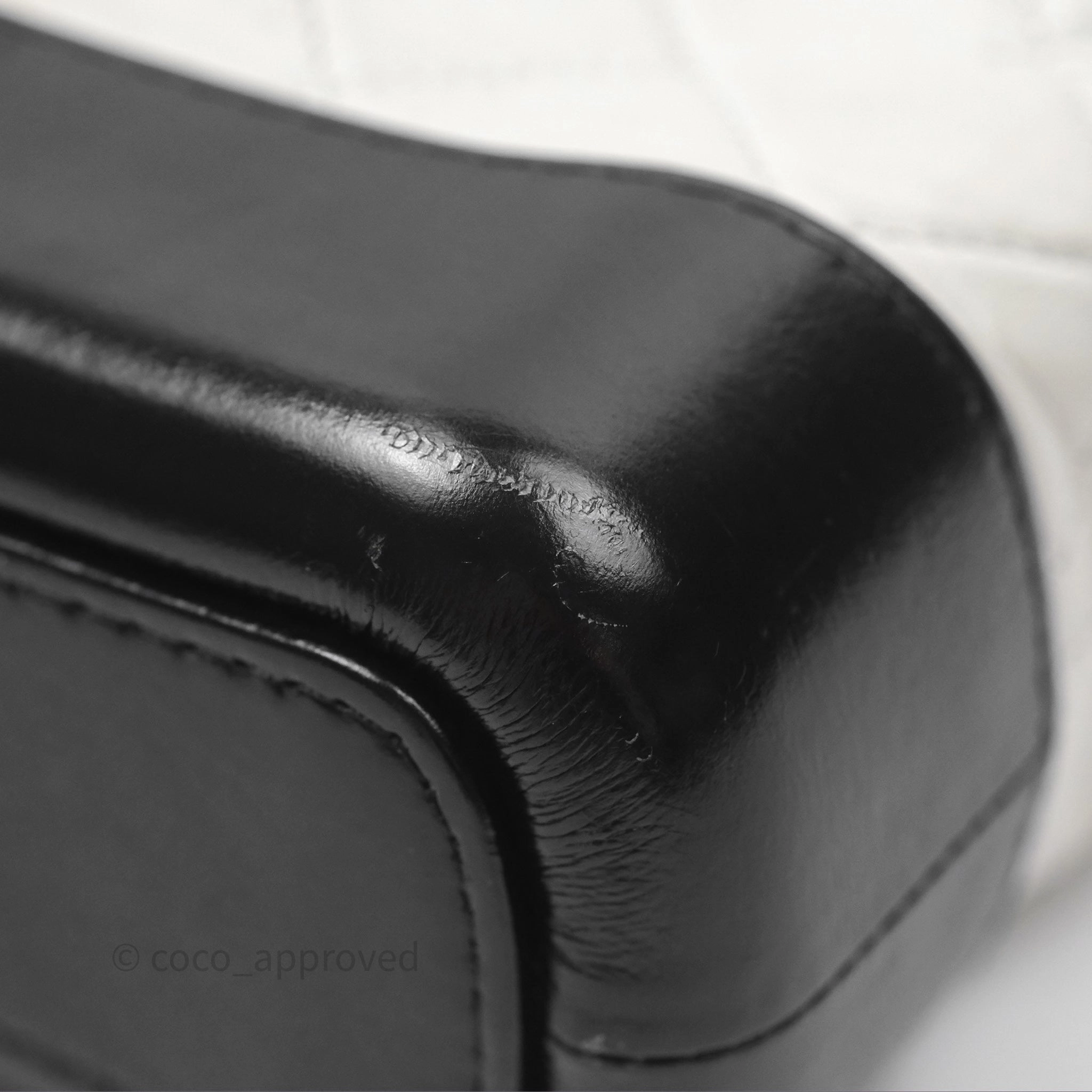 Chanel Small Gabrielle Hobo Quilted Black White Aged Calfskin