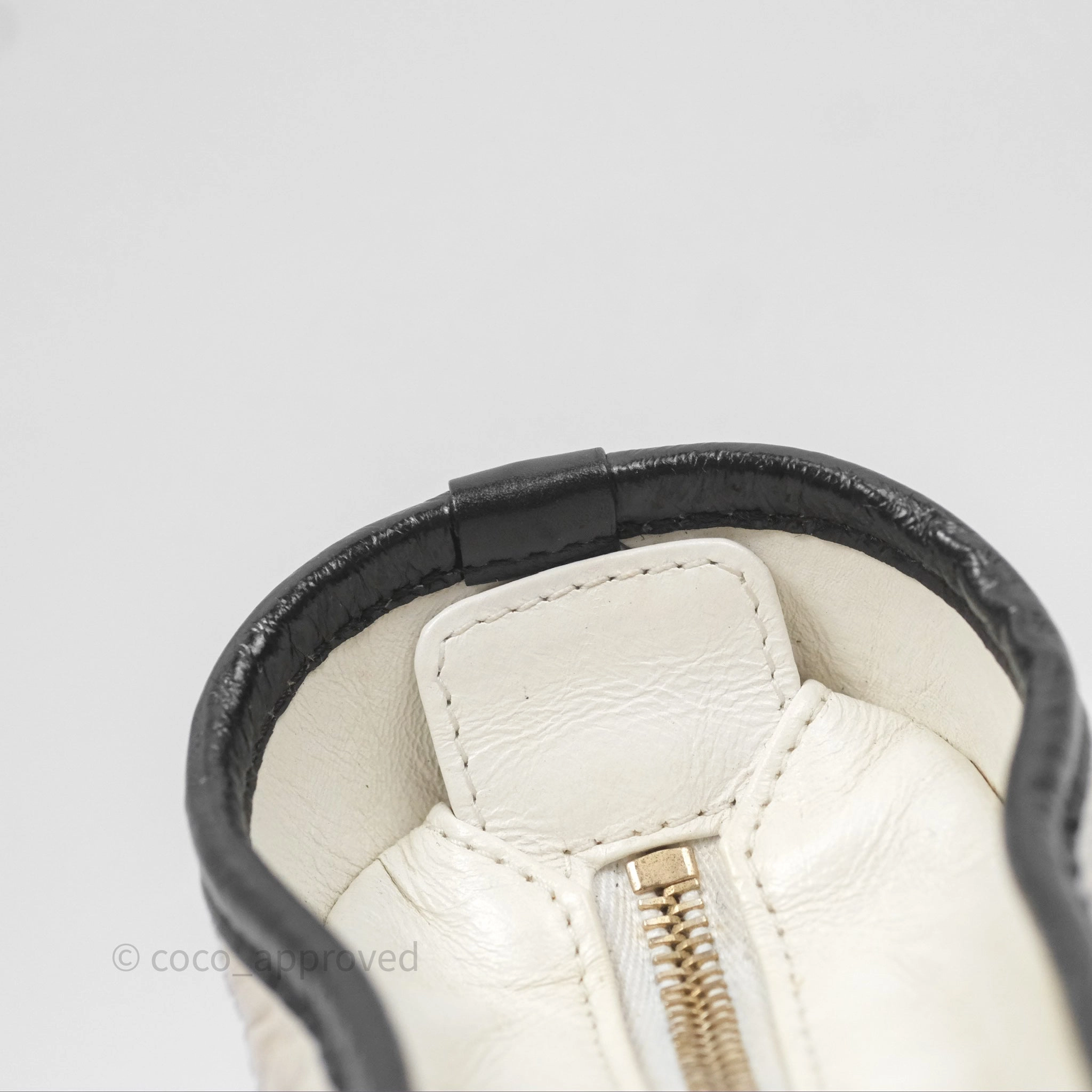 Chanel Small Gabrielle Hobo Quilted Black White Aged Calfskin