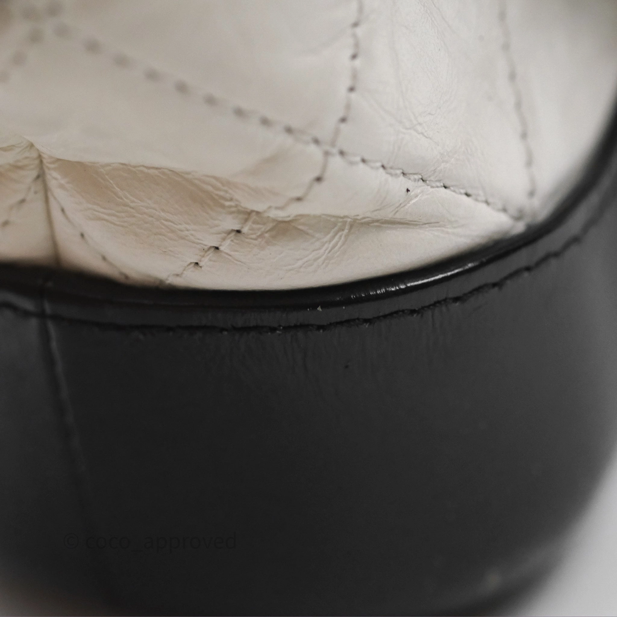 Chanel Small Gabrielle Hobo Quilted Black White Aged Calfskin