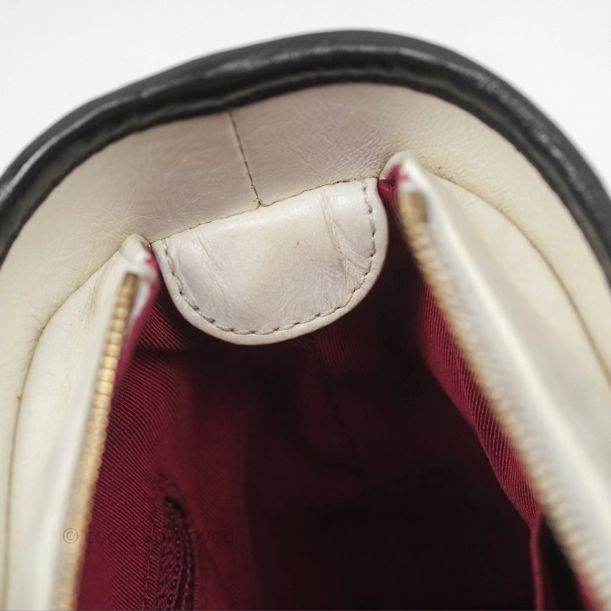 Chanel Small Gabrielle Hobo Quilted Black White Aged Calfskin