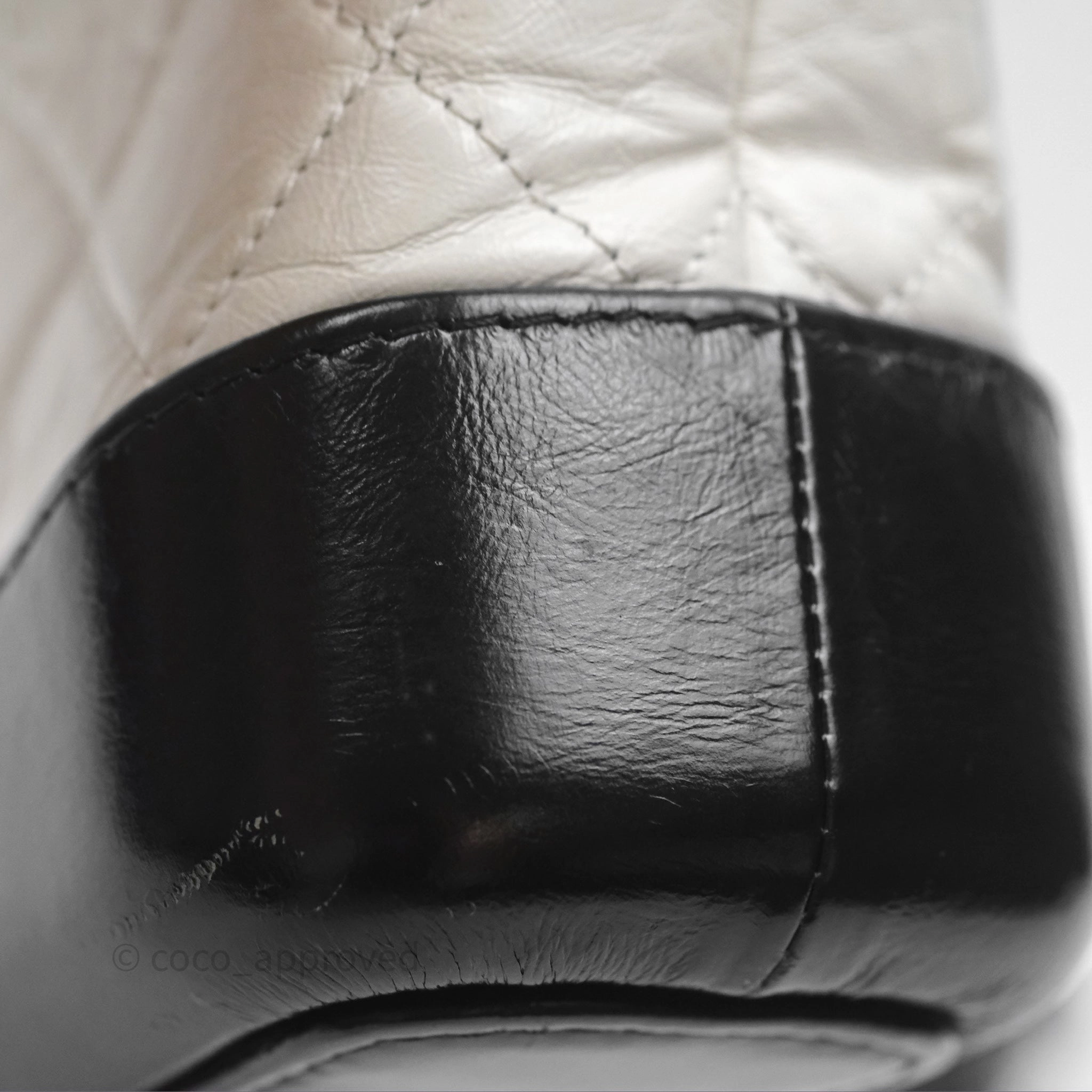 Chanel Small Gabrielle Hobo Quilted Black White Aged Calfskin