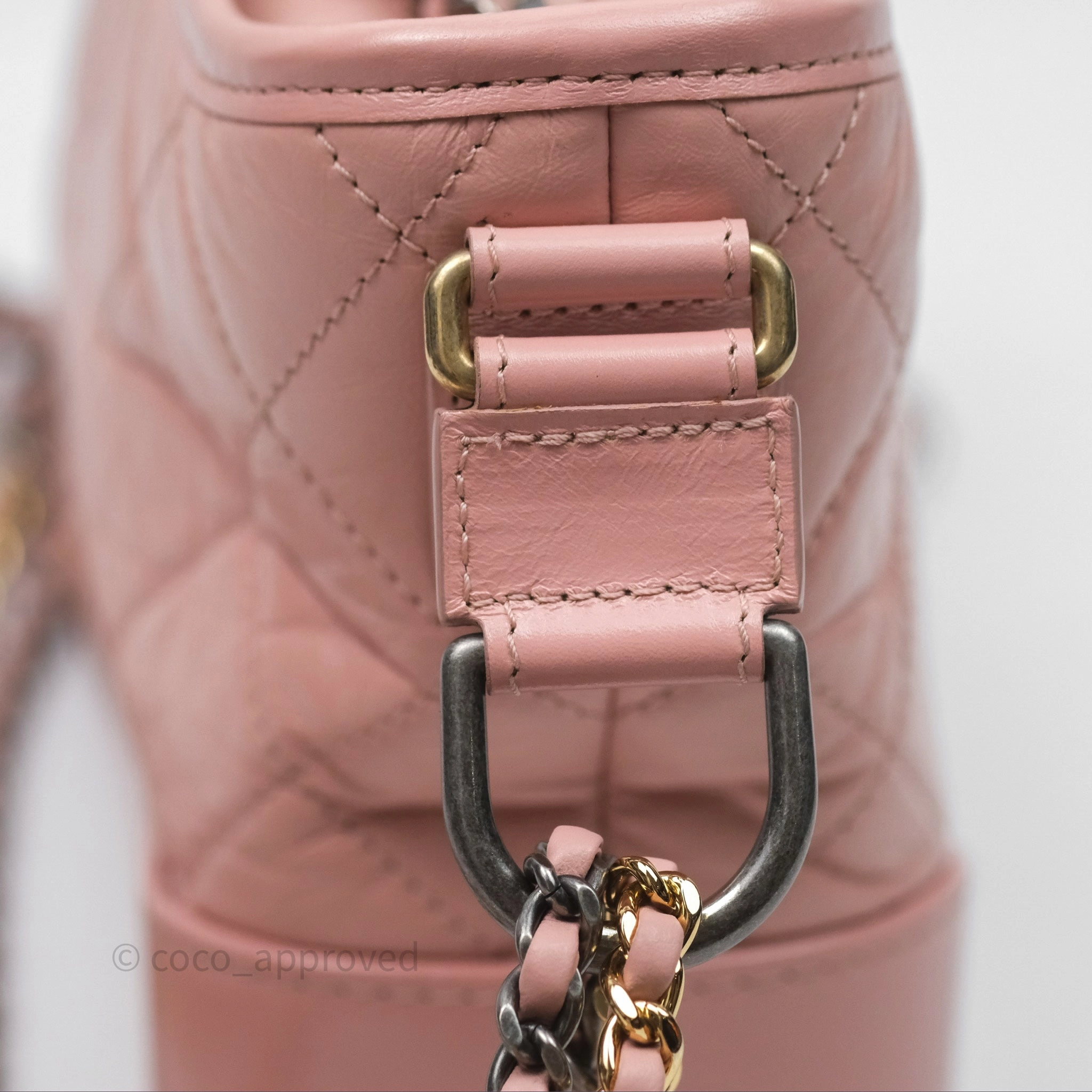 Chanel Small Gabrielle Hobo Quilted Pink Aged Calfskin