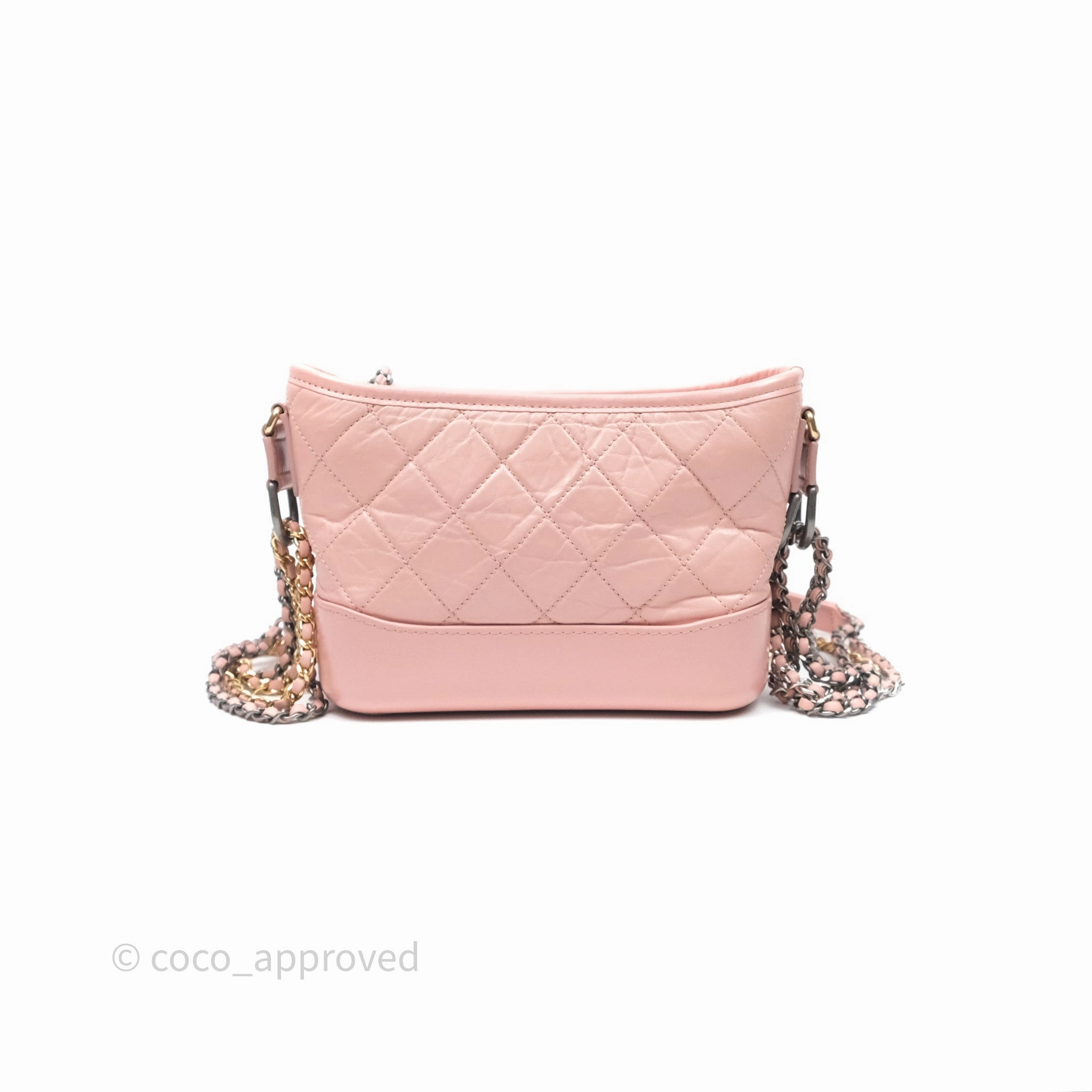 Chanel Small Gabrielle Hobo Quilted Pink Aged Calfskin