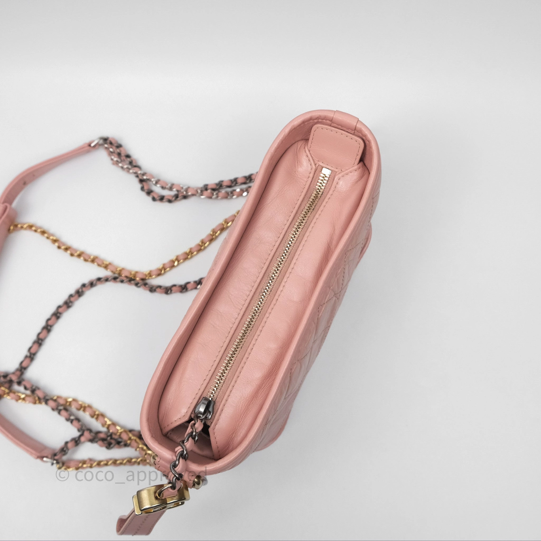 Chanel Small Gabrielle Hobo Quilted Pink Aged Calfskin