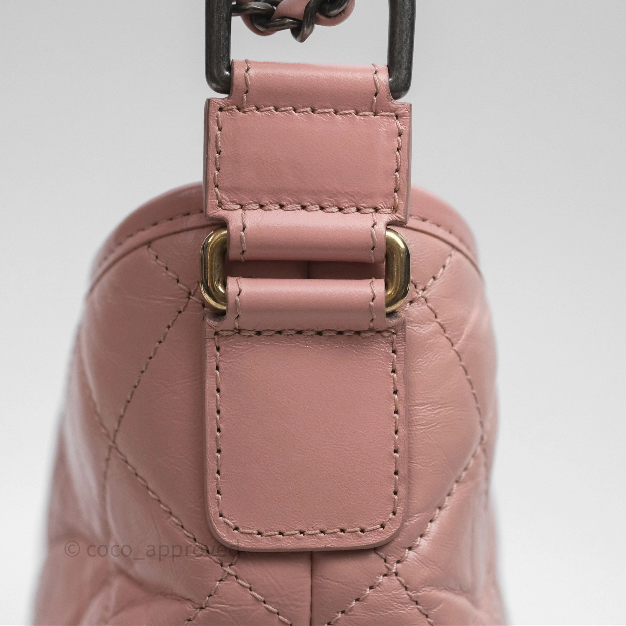 Chanel Small Gabrielle Hobo Quilted Pink Aged Calfskin