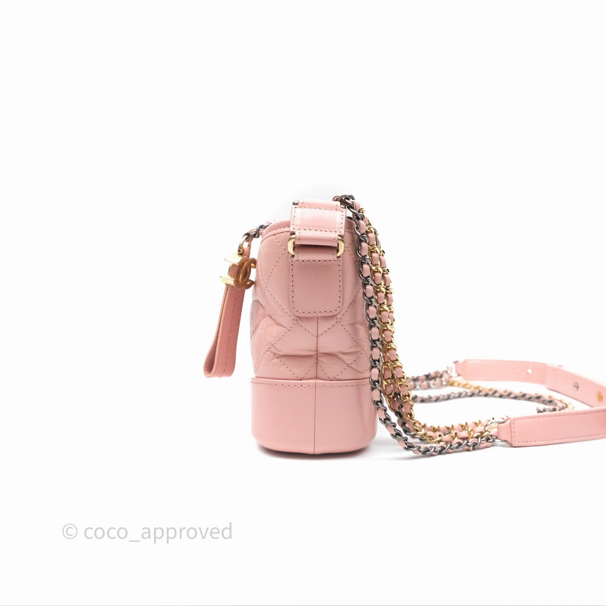 Chanel Small Gabrielle Hobo Quilted Pink Aged Calfskin