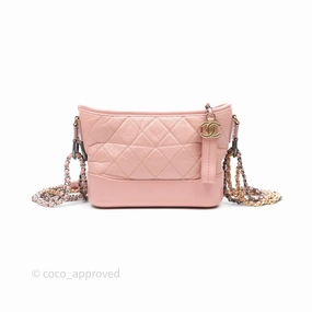 Chanel Small Gabrielle Hobo Quilted Pink Aged Calfskin