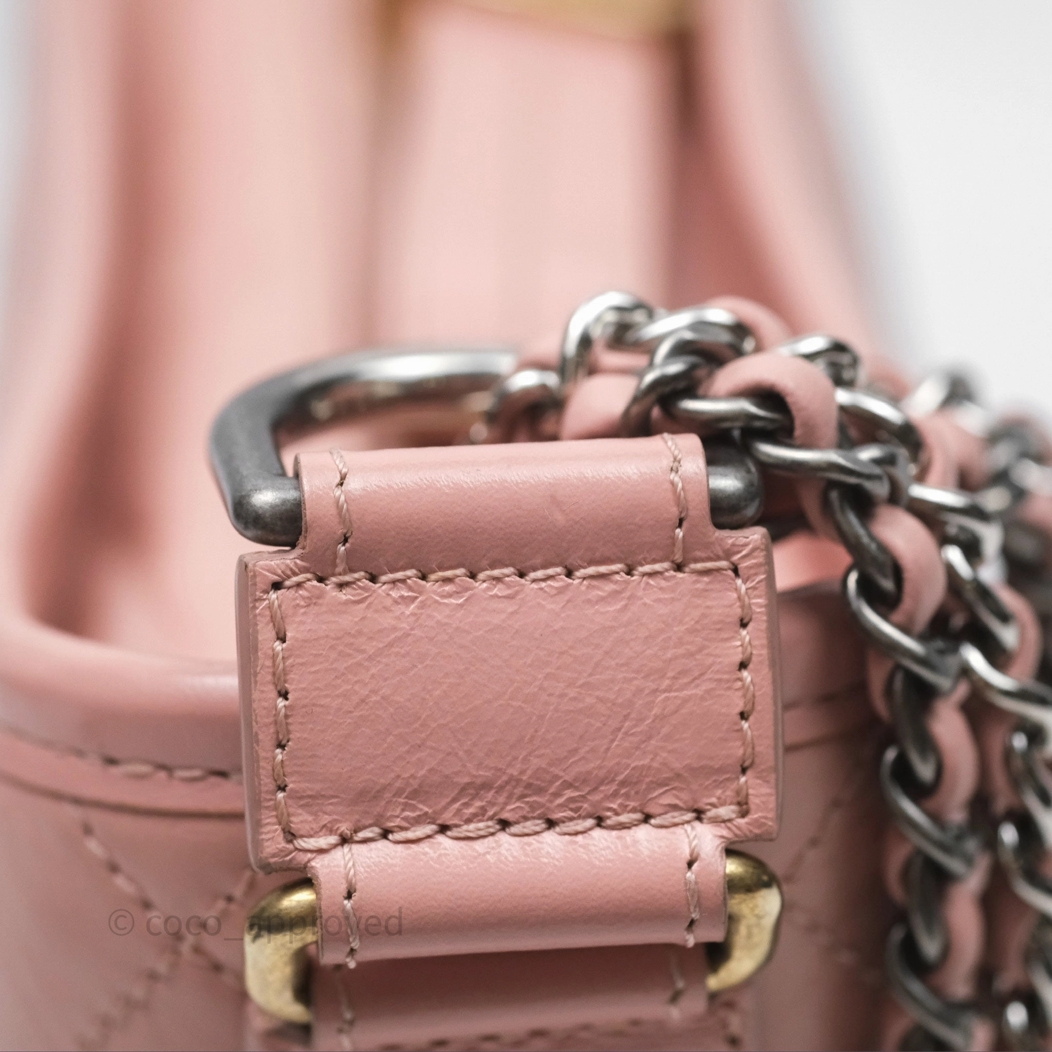 Chanel Small Gabrielle Hobo Quilted Pink Aged Calfskin