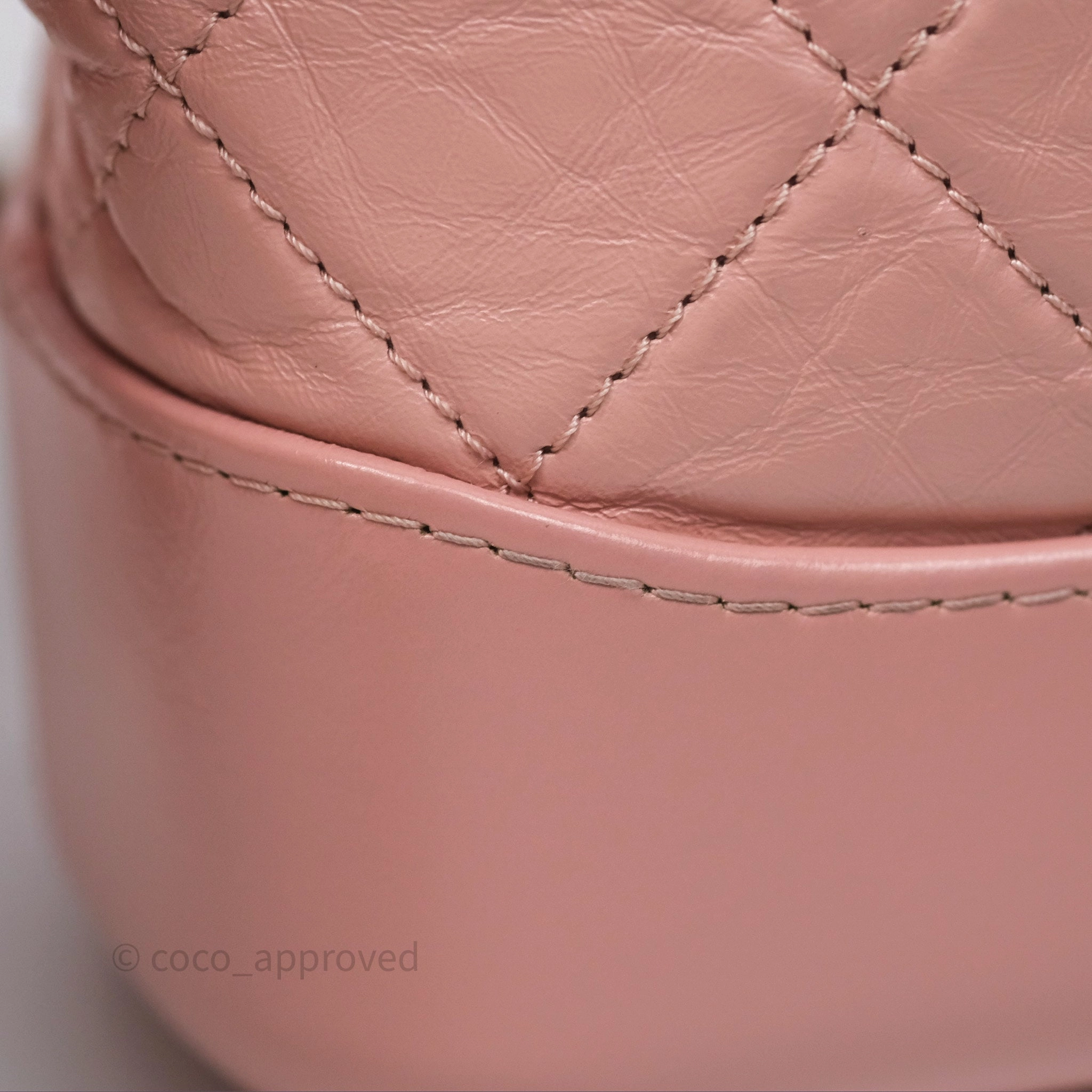 Chanel Small Gabrielle Hobo Quilted Pink Aged Calfskin