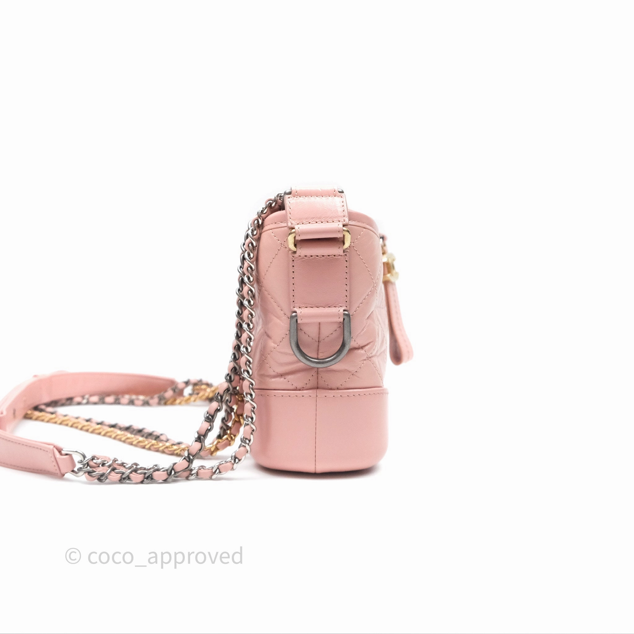 Chanel Small Gabrielle Hobo Quilted Pink Aged Calfskin
