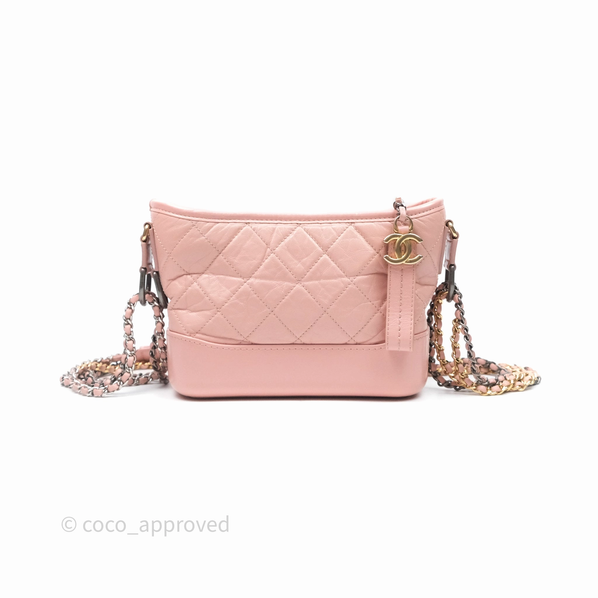 Chanel Small Gabrielle Hobo Quilted Pink Aged Calfskin