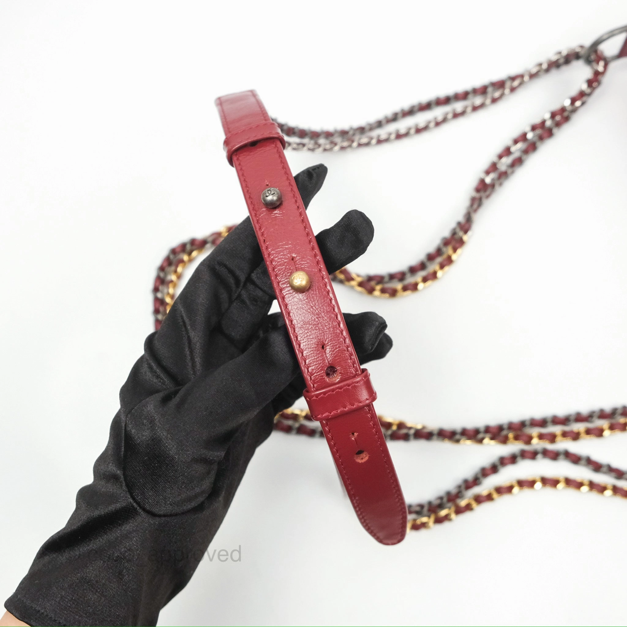 Chanel Small Gabrielle Hobo Quilted Red Velvet Aged Calfskin