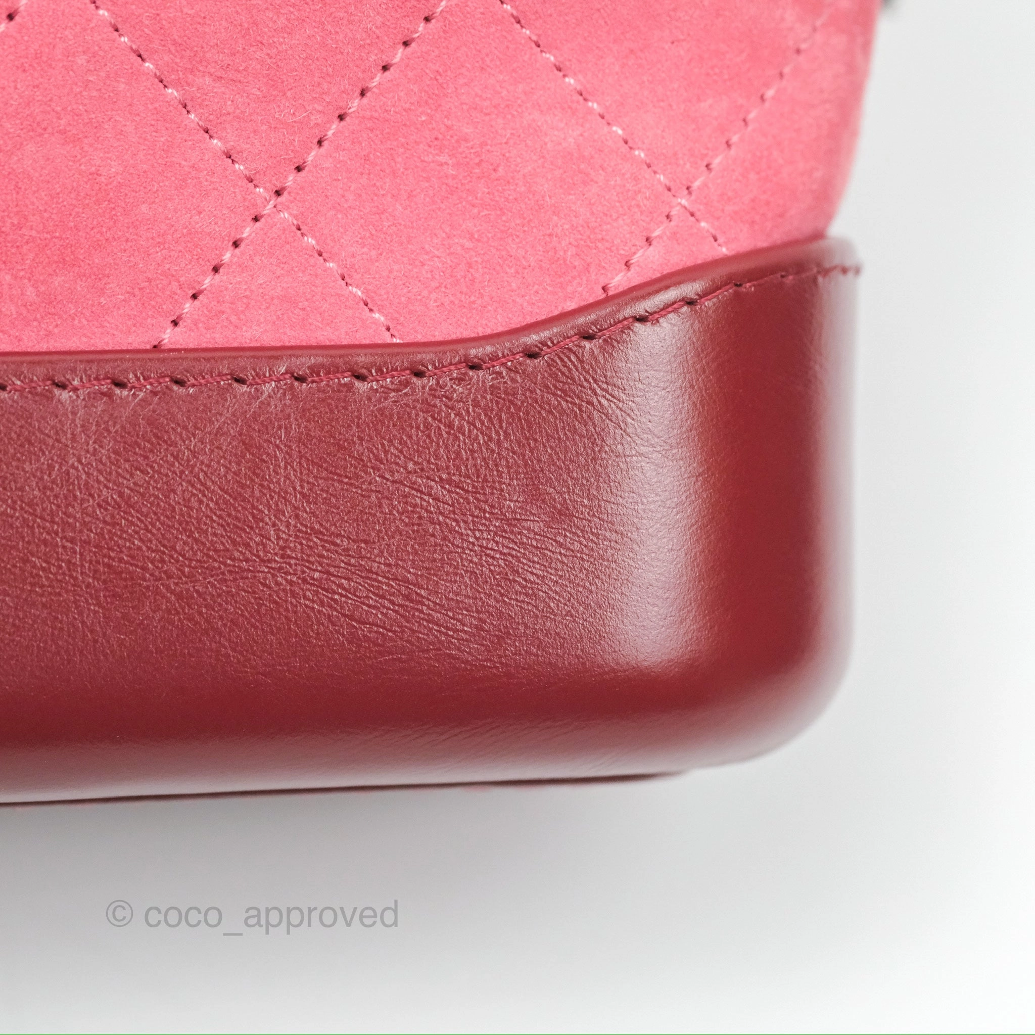 Chanel Small Gabrielle Hobo Quilted Red Velvet Aged Calfskin