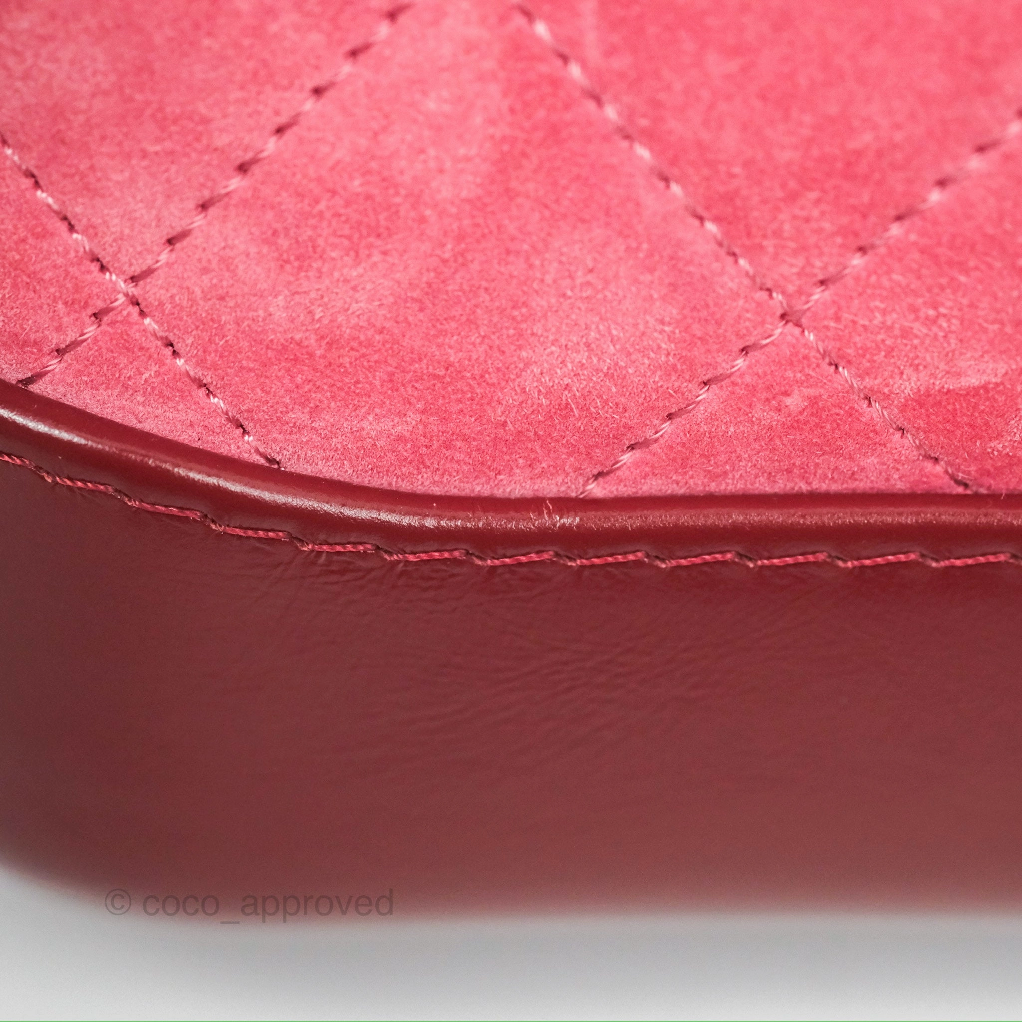 Chanel Small Gabrielle Hobo Quilted Red Velvet Aged Calfskin
