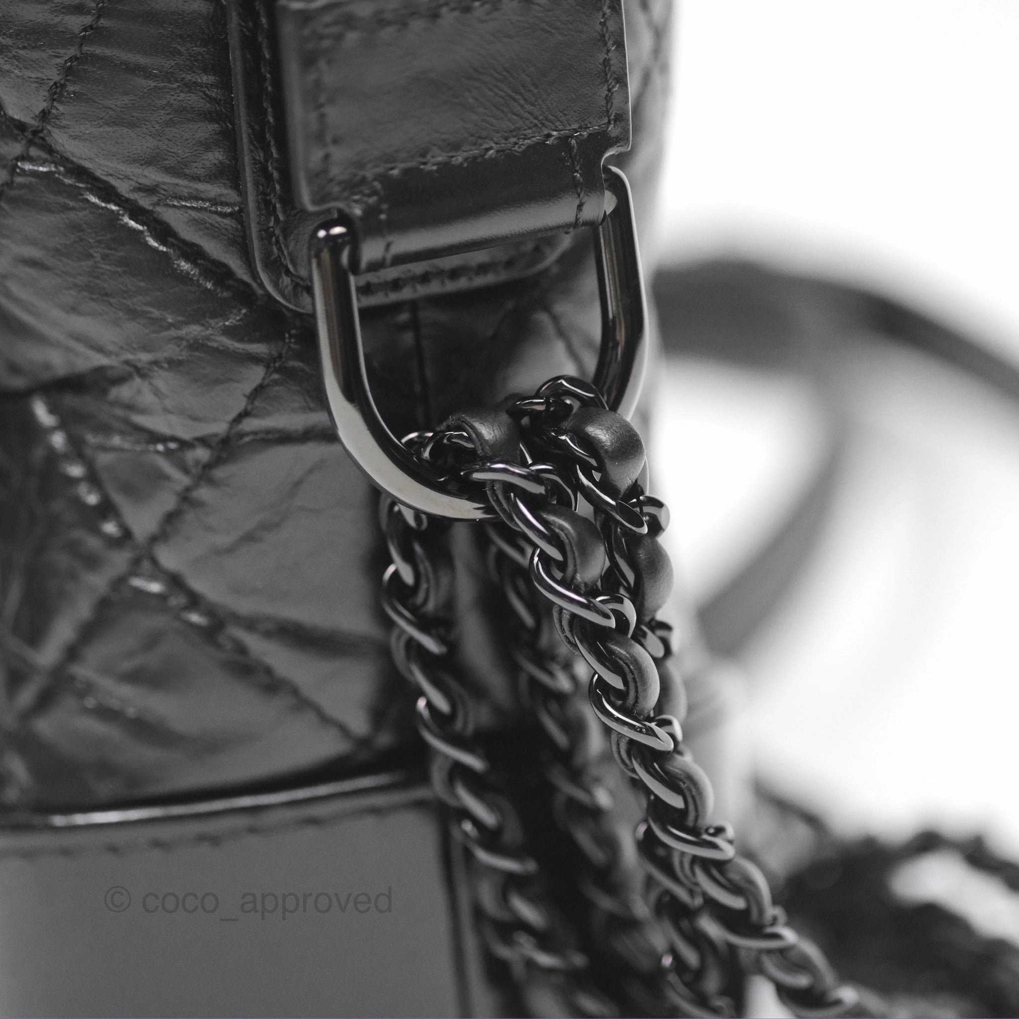 Chanel Small Gabrielle Hobo Quilted So Black Aged Calfskin