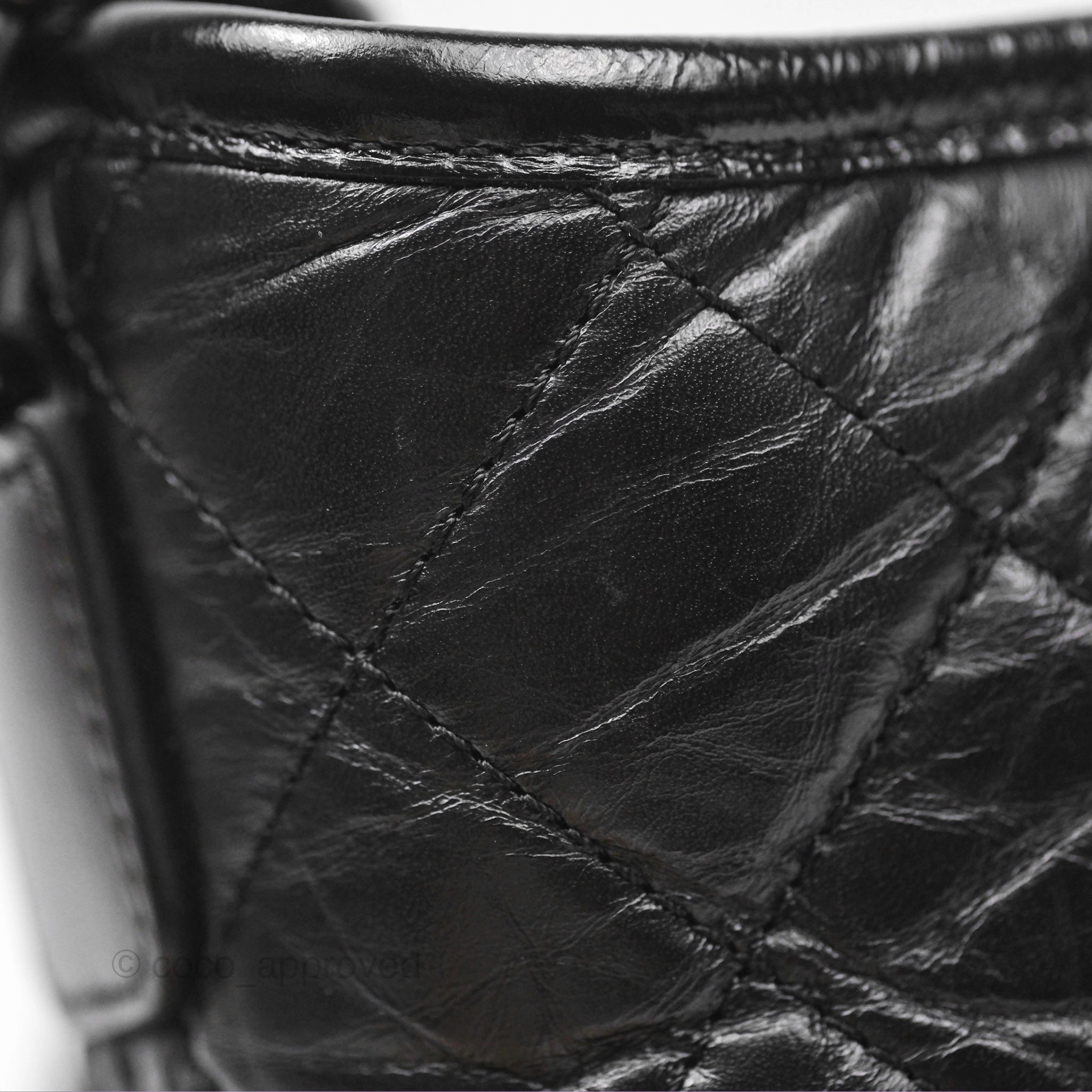 Chanel Small Gabrielle Hobo Quilted So Black Aged Calfskin