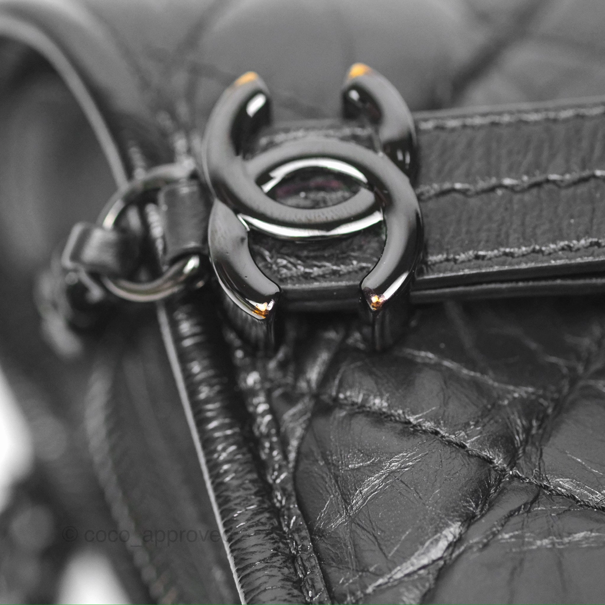 Chanel Small Gabrielle Hobo Quilted So Black Aged Calfskin